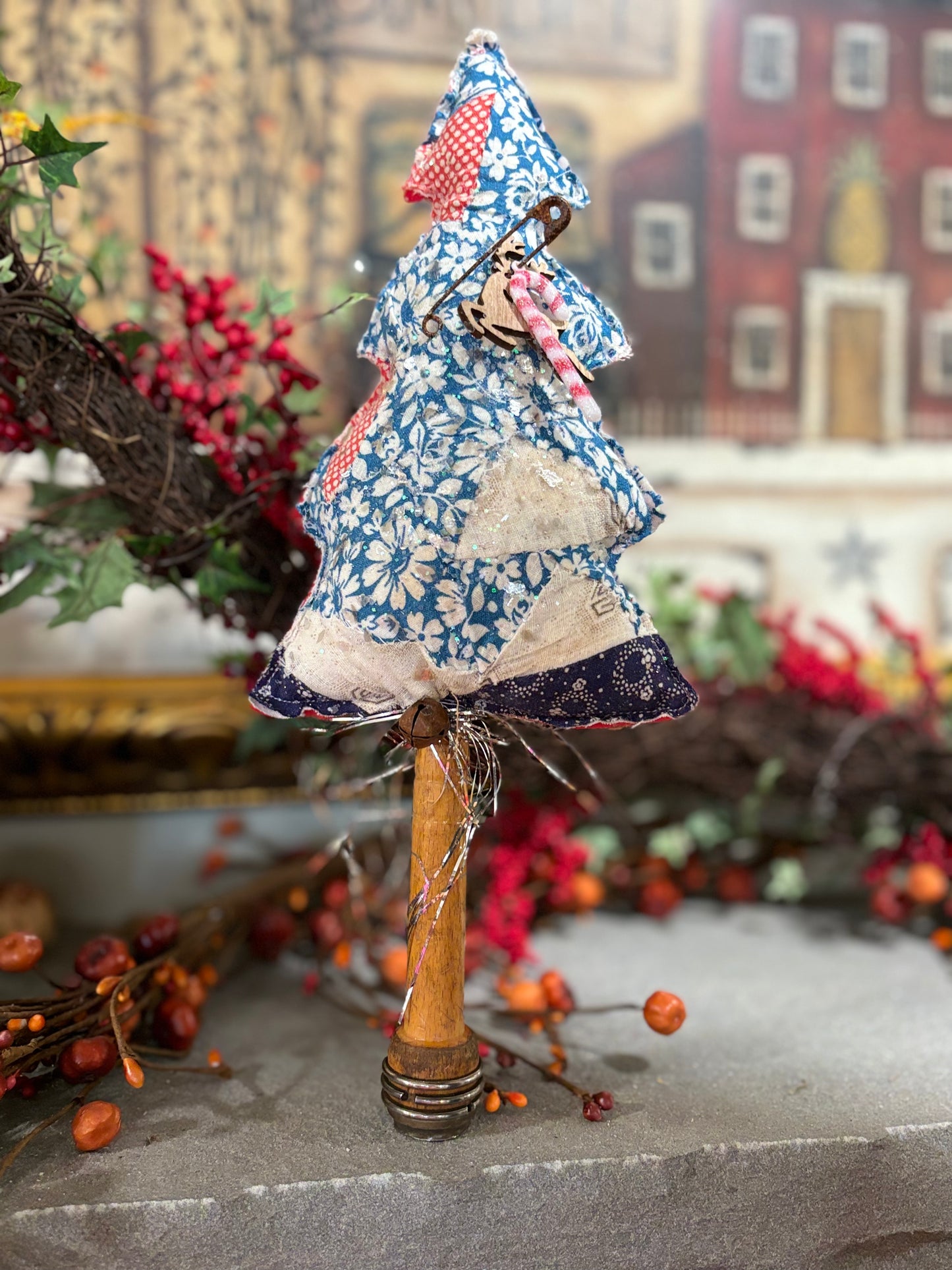 Vintage Quilt Christmas Tree, Quilted Christmas Tree Decor, Small Christmas Tree Pillow, Christmas Tree Decor, Gifts for Her