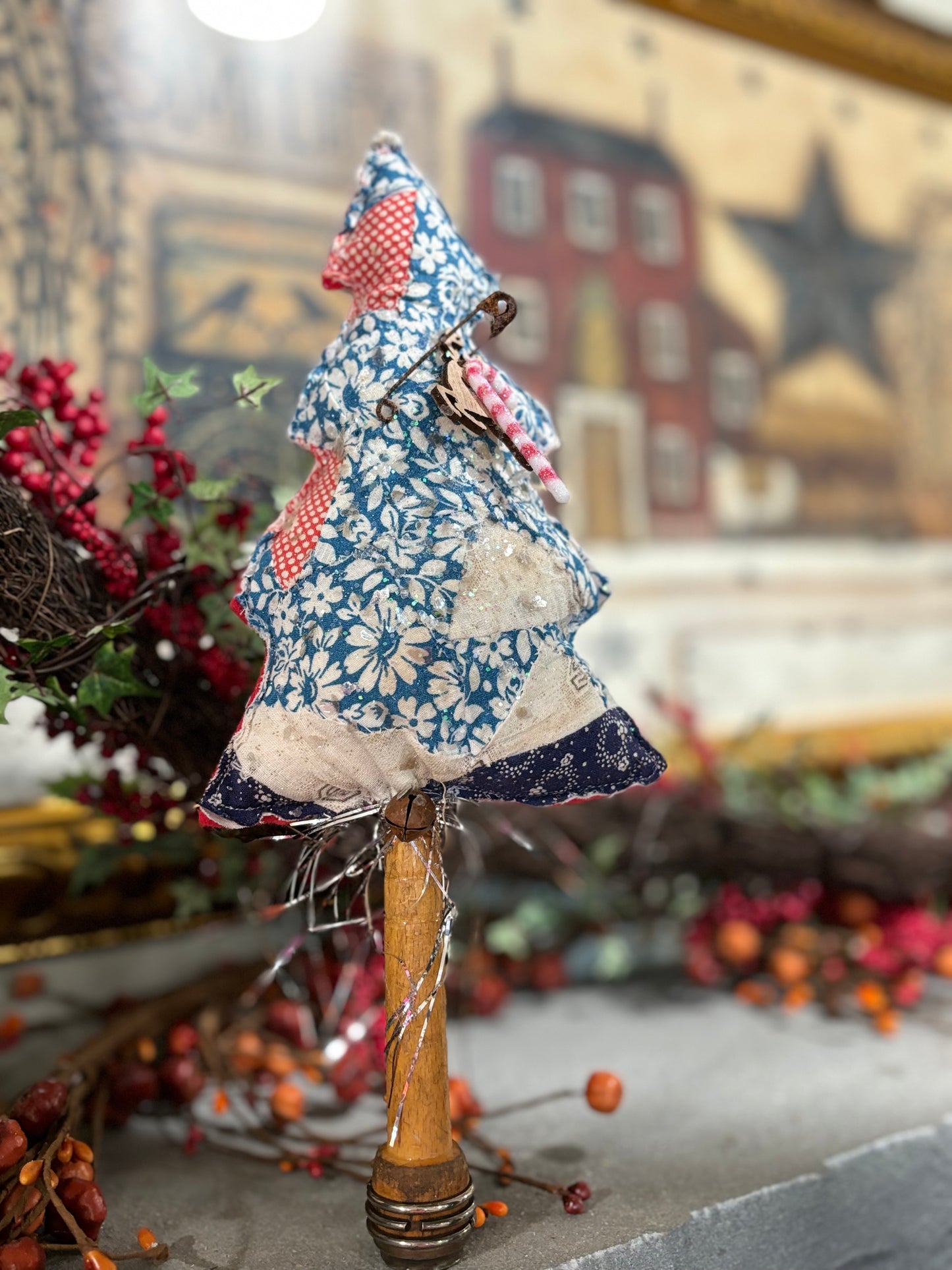 Vintage Quilt Christmas Tree, Quilted Christmas Tree Decor, Small Christmas Tree Pillow, Christmas Tree Decor, Gifts for Her
