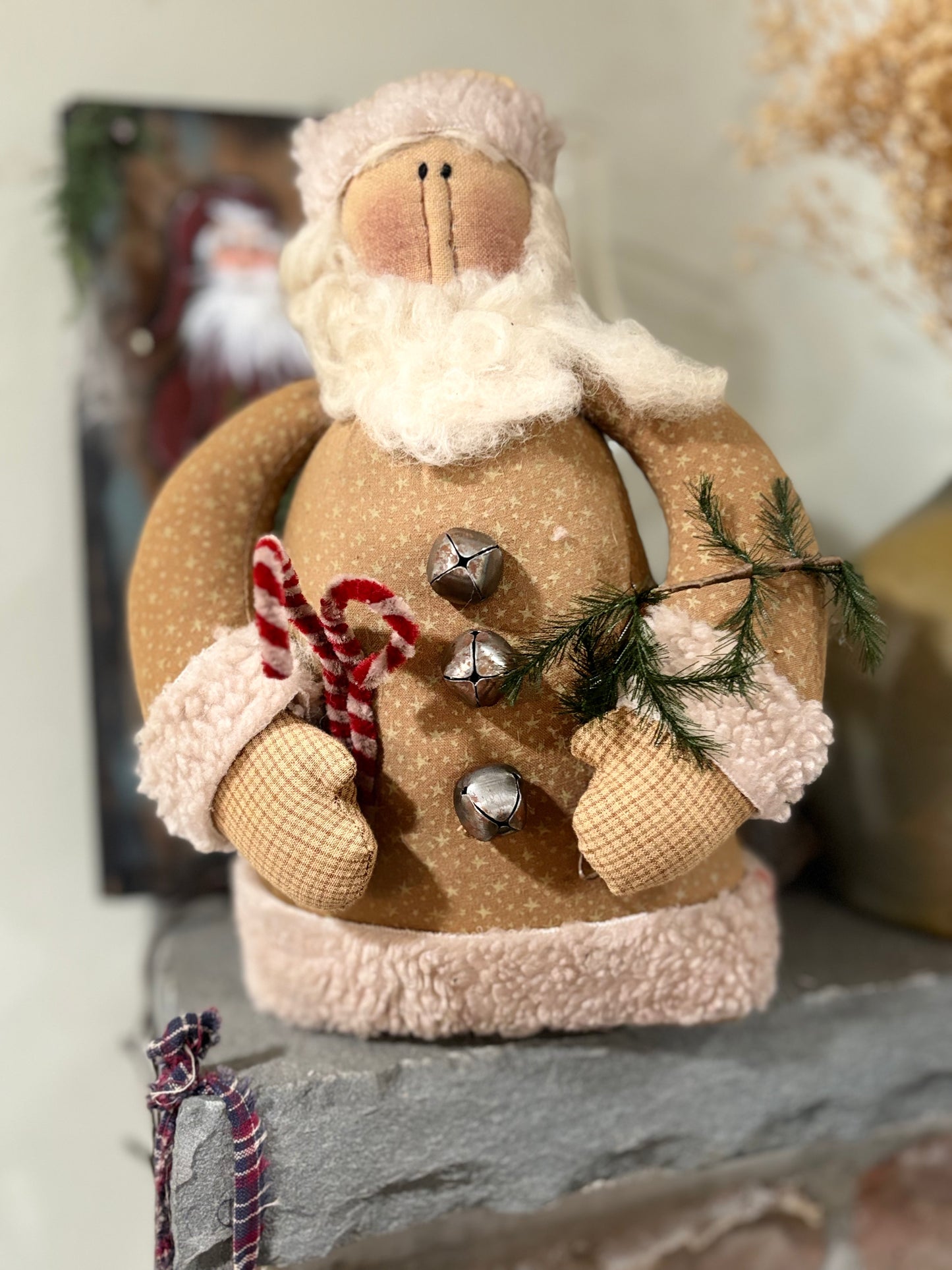 Primitive Santa Claus ~ OLDE SAINT NICK ~ Handmade Christmas Santa Claus Doll ~ Vintage Saint Nick ~ Handmade Christmas Santa Decor