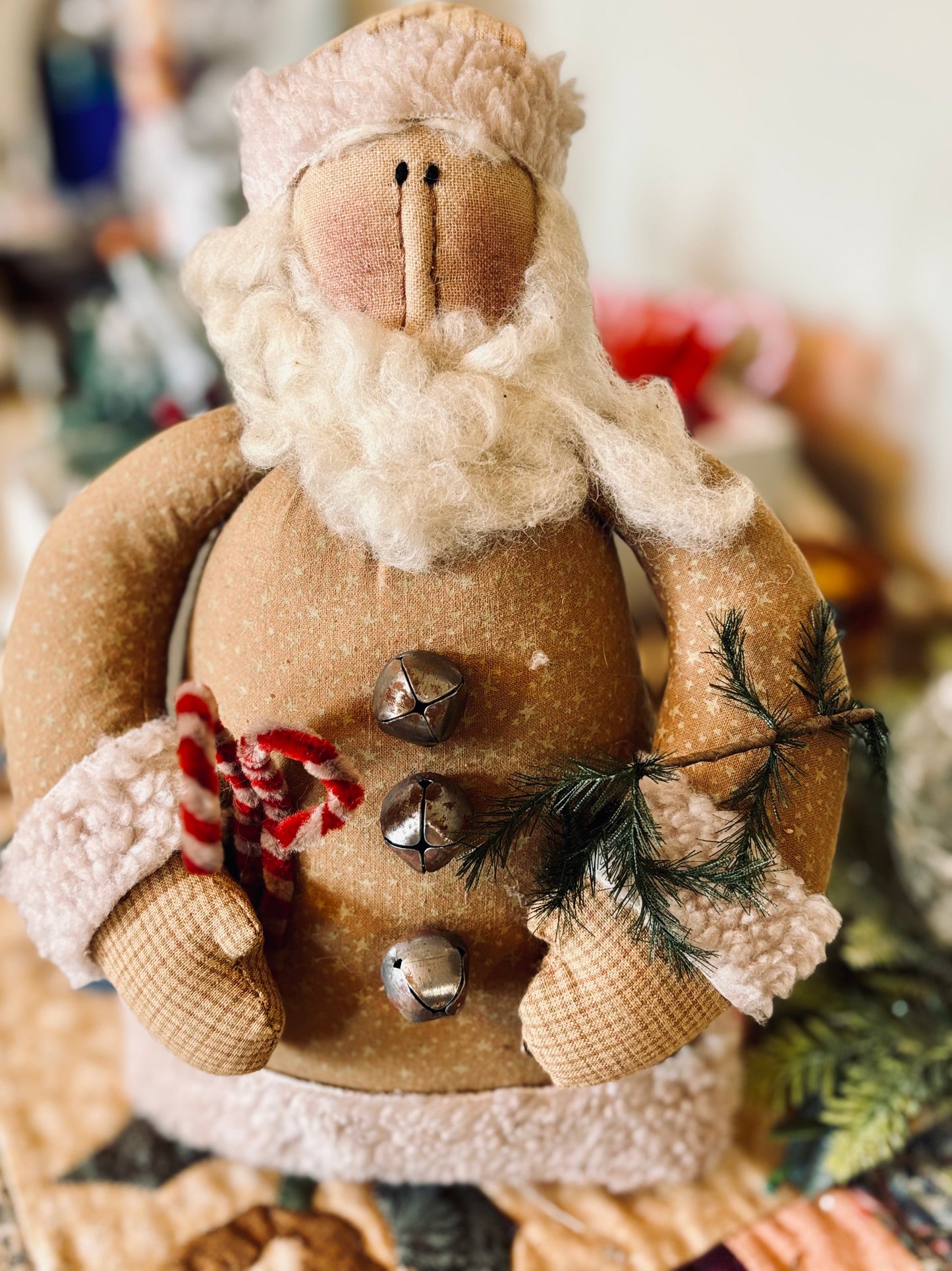 Primitive Santa Claus ~ OLDE SAINT NICK ~ Handmade Christmas Santa Claus Doll ~ Vintage Saint Nick ~ Handmade Christmas Santa Decor