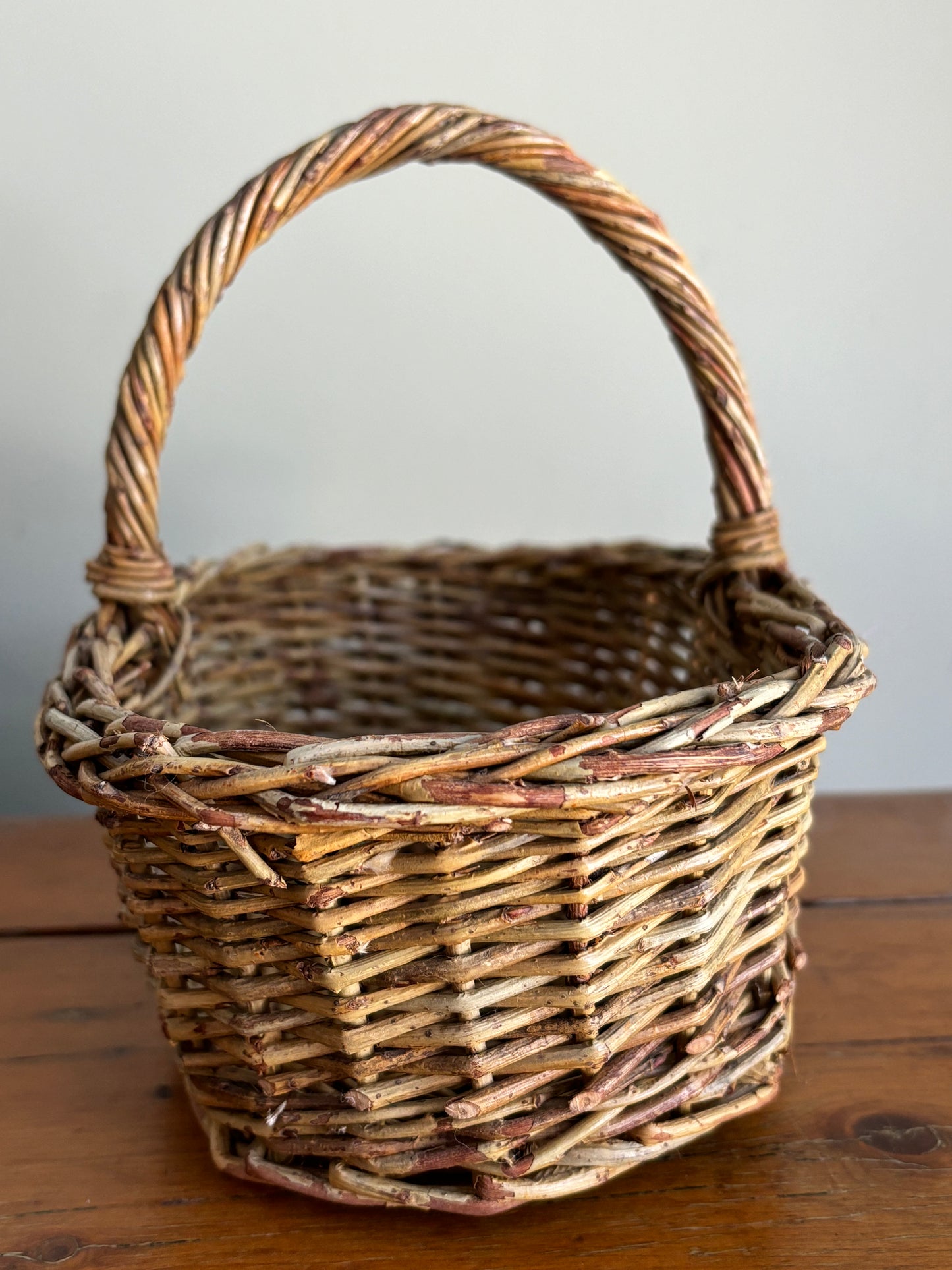 Vintage Willow Rattan Basket, Boho Decor, Boho Basket, Woven Basket, Rattan Basket, Wicker Basket, Home Storage, Modern Farmhouse