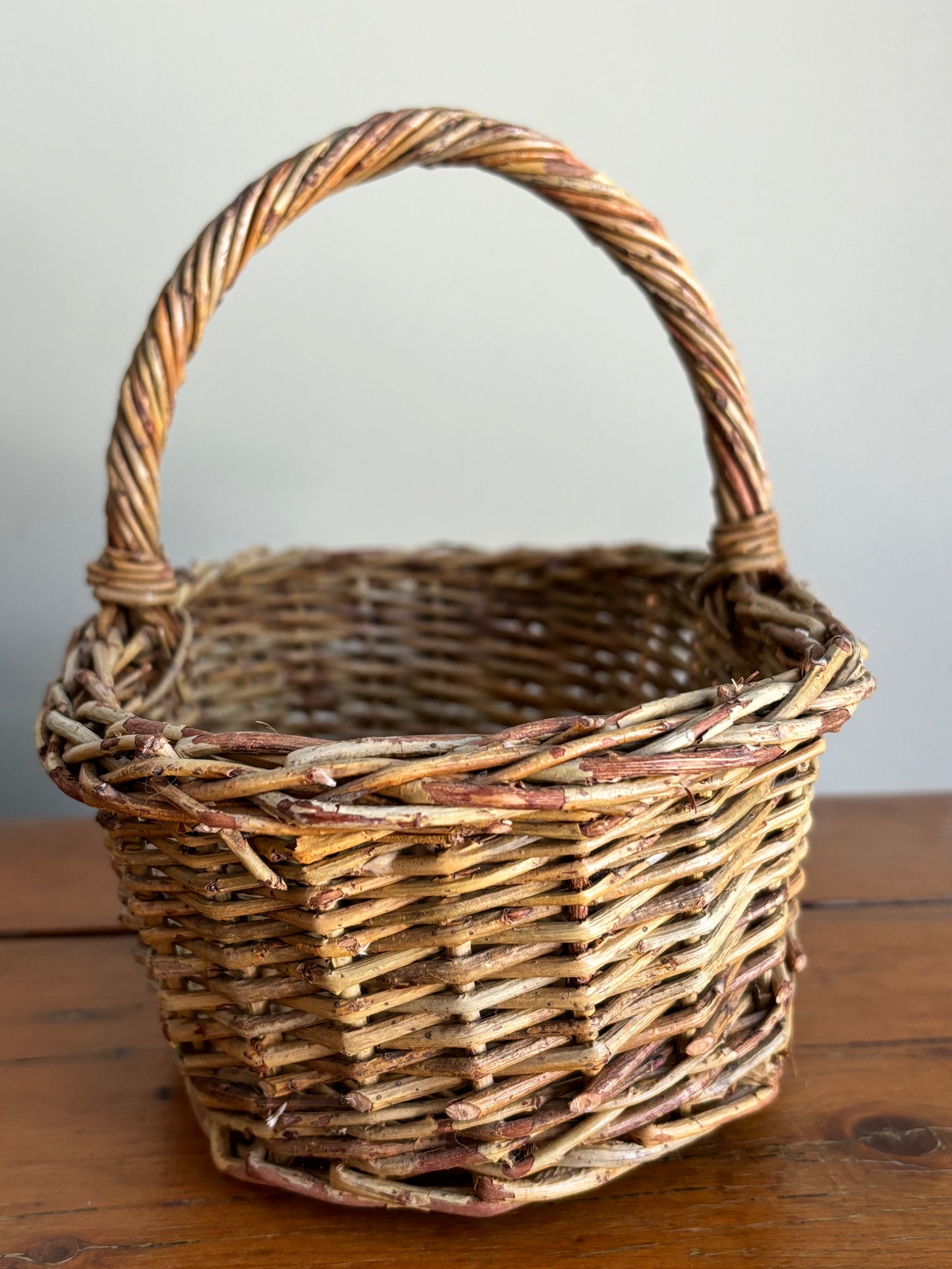 Vintage Willow Rattan Basket, Boho Decor, Boho Basket, Woven Basket, Rattan Basket, Wicker Basket, Home Storage, Modern Farmhouse