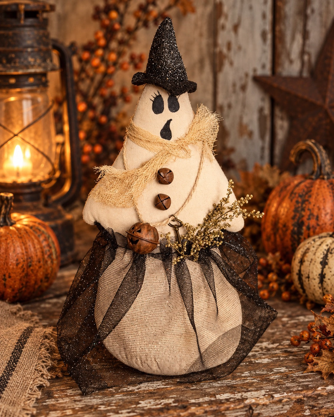 Primitive Ghost Doll, Handmade Halloween Decor, Spooky Ghost, Primitive Ghost Girl, Ghost Girl, Handmade Halloween, Halloween Fall Decor