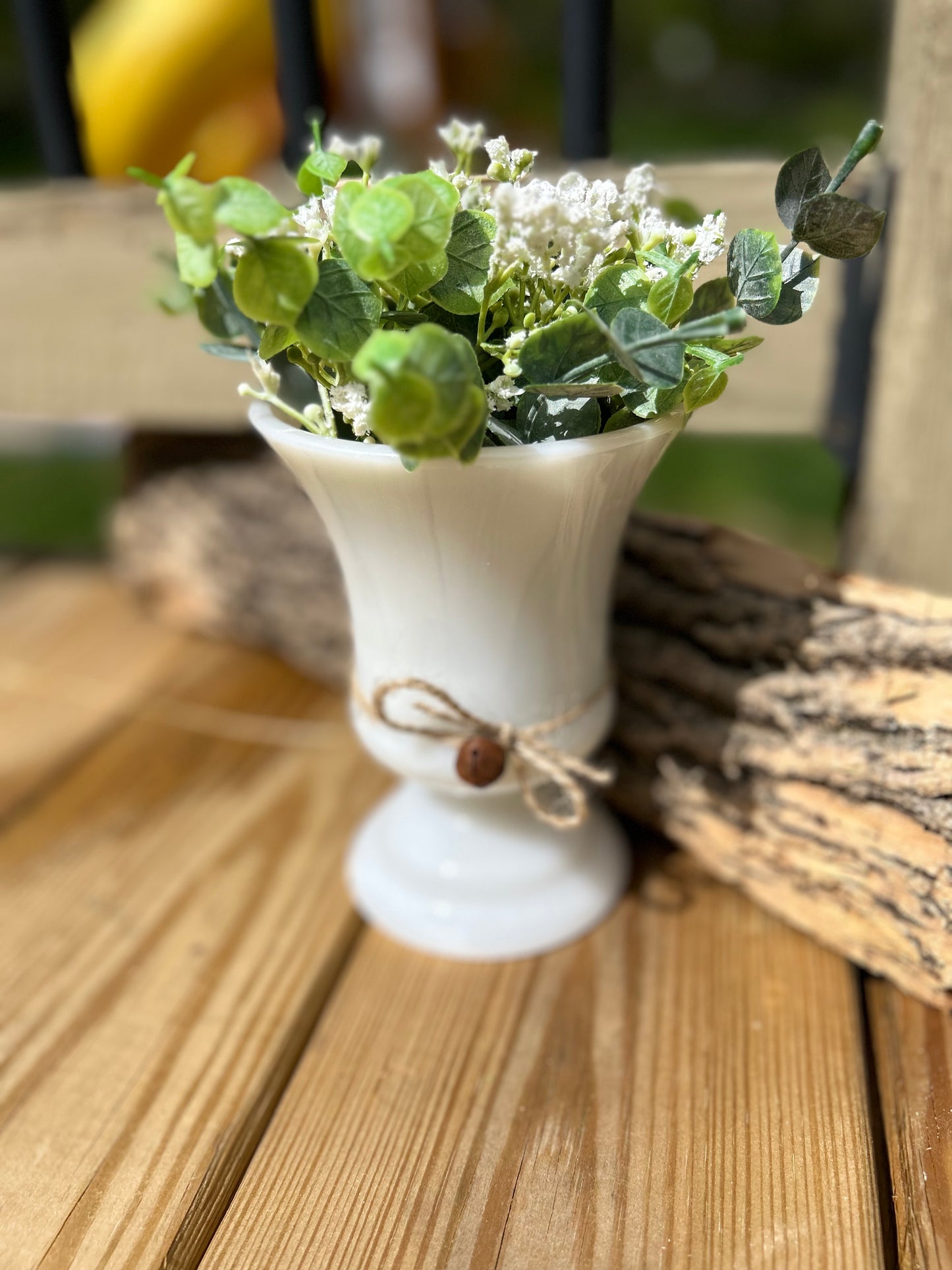Vintage Farmhouse Wedding Vase, Rustic Centerpiece Decor, Rustic Farmhouse Vase, Floral Farmhouse Centerpiece