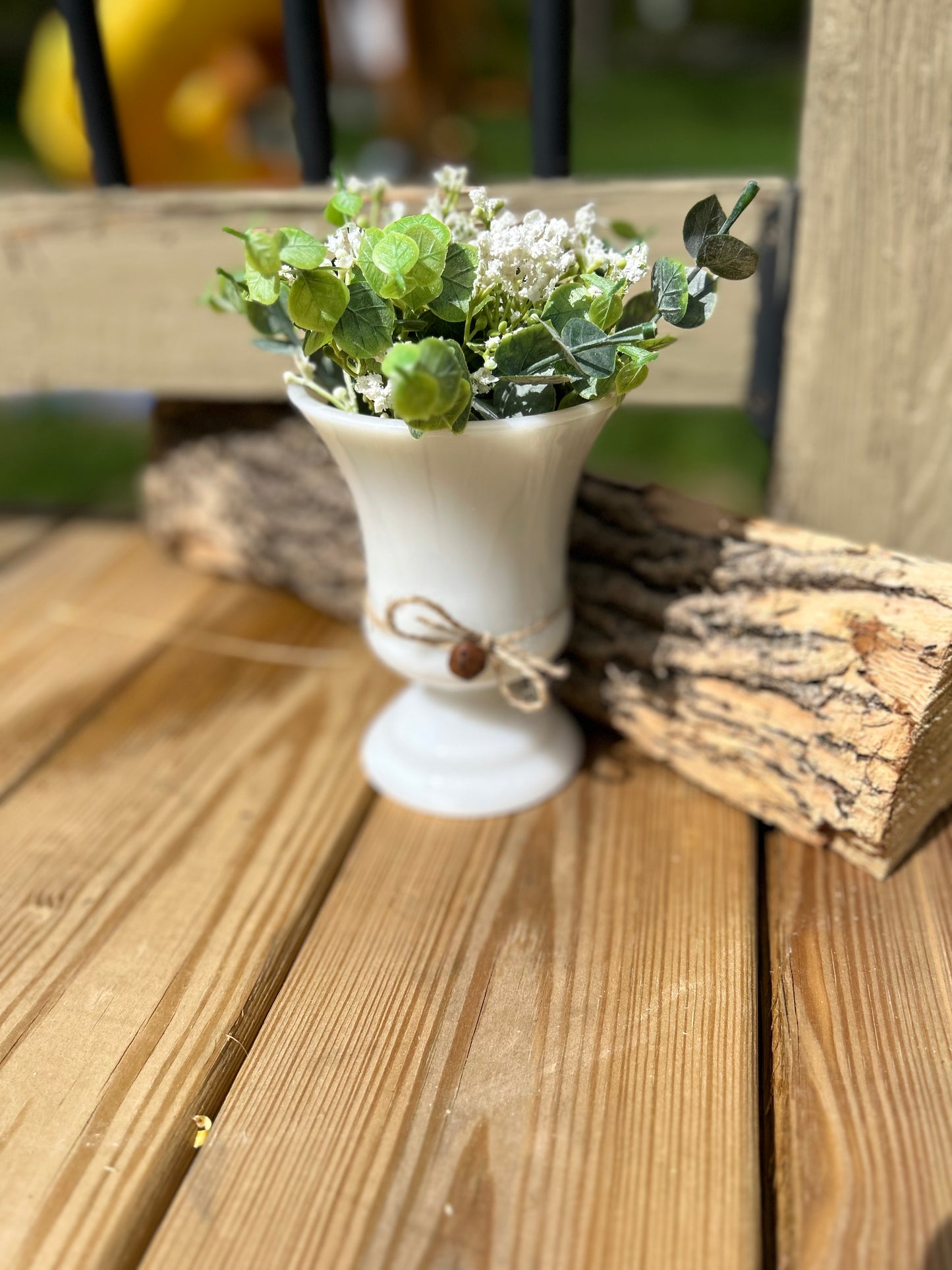 Vintage Farmhouse Wedding Vase, Rustic Centerpiece Decor, Rustic Farmhouse Vase, Floral Farmhouse Centerpiece