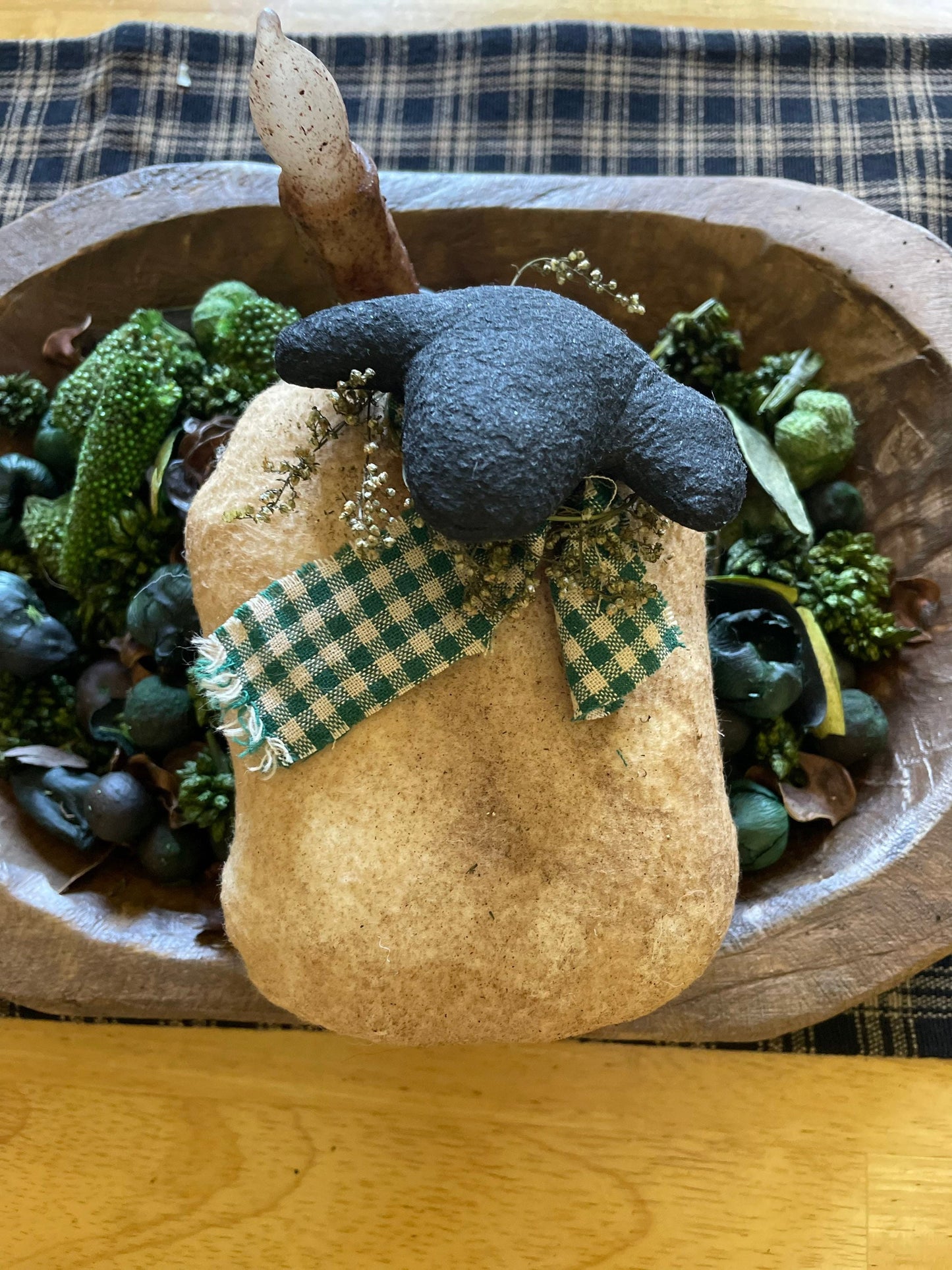 Primitive Wool Sheep Ornie - Primitive Bowl Fillers - Spring Summer Decor -Primitive Folk Art