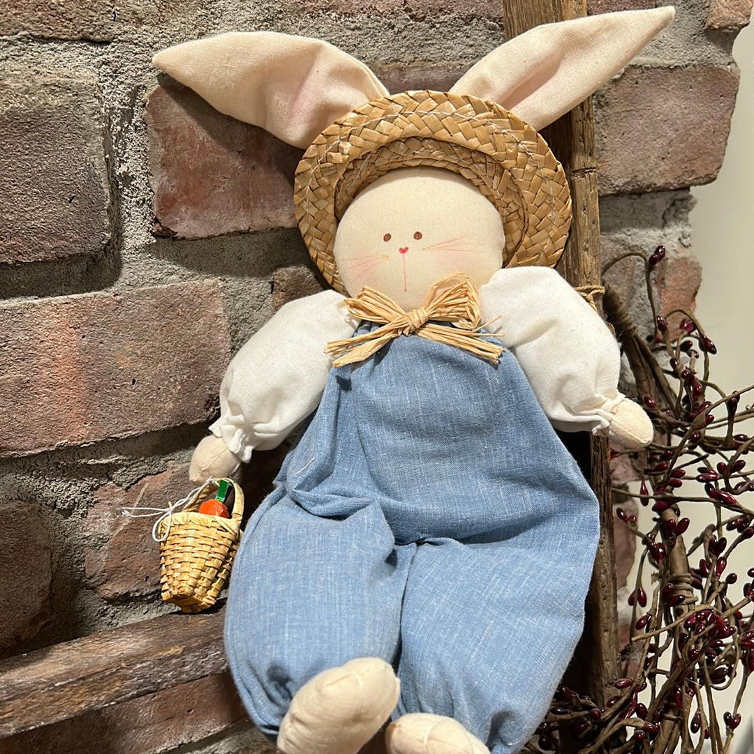 Primitive Handmade Easter Bunny Doll, Farmhouse Easter Bunny Decor, Easter Home Decor