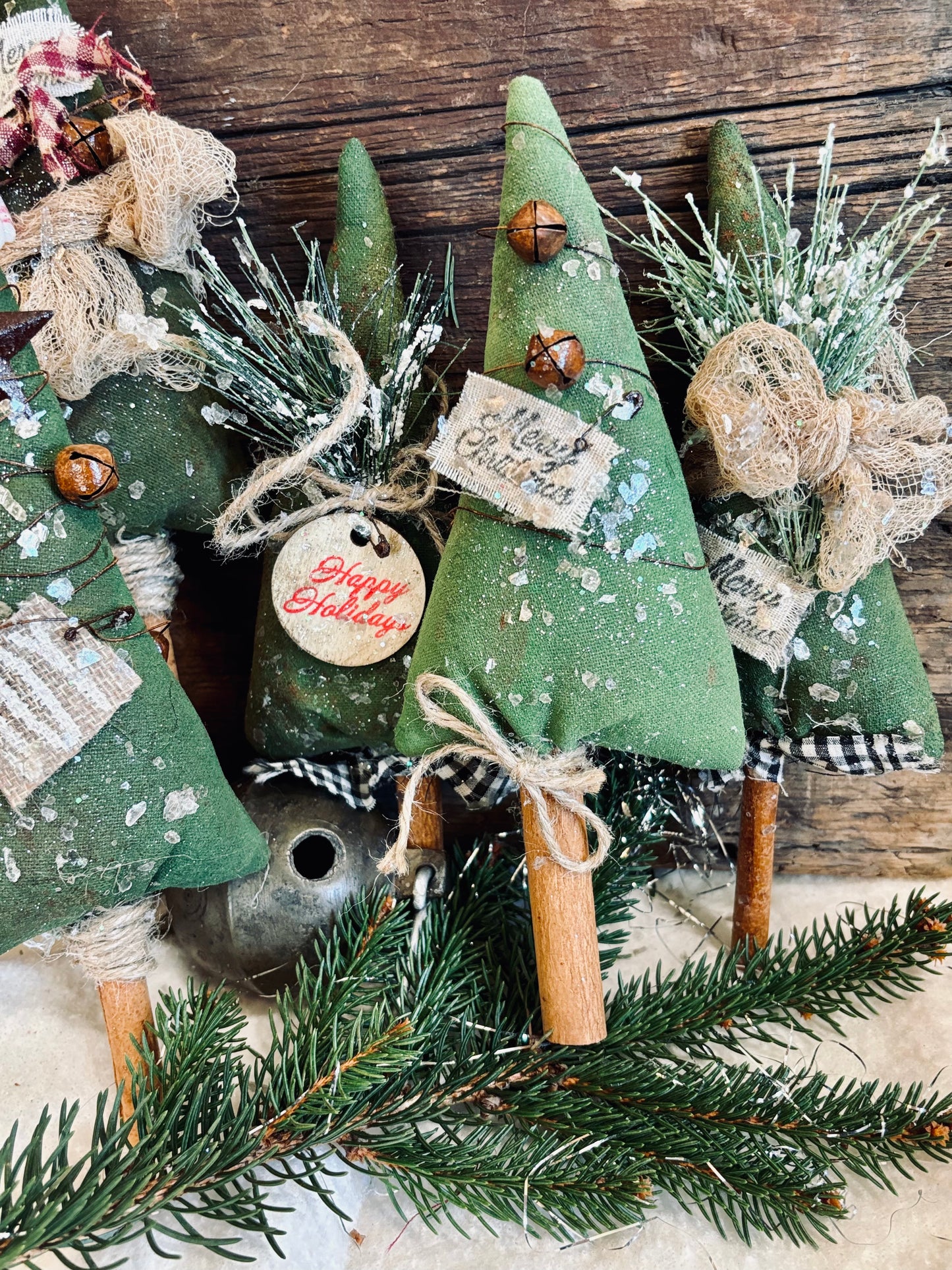 Handmade Christmas Tree Pokes, Primitive Bowl Fillers, Christmas Tree Ornies, Rustic Primitive Christmas Decor, Holiday Decor, Christmas