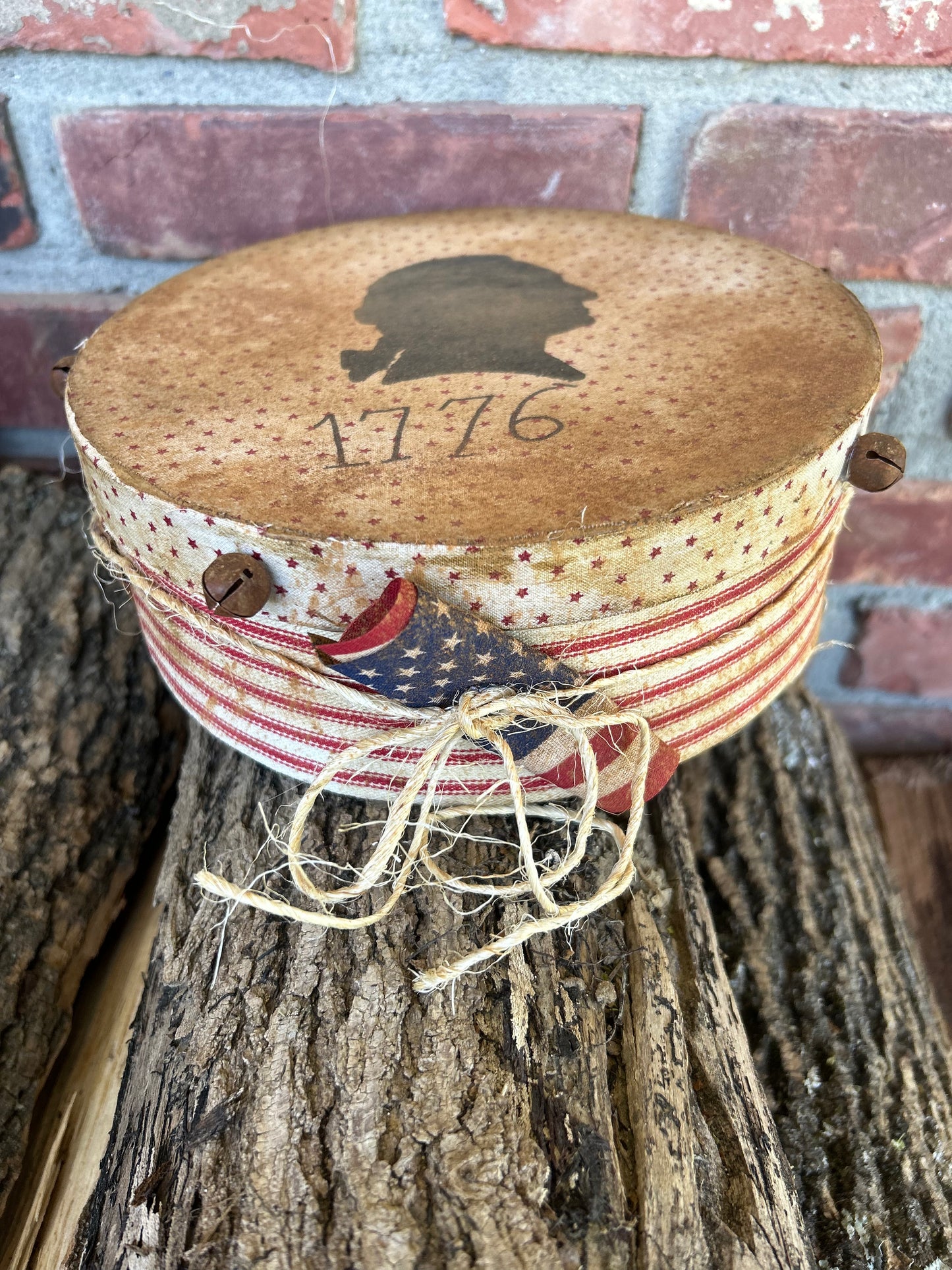 Primitive Patriotic Shaker Box, Americana Shaker Box, George Washington, Fourth of July Decor, Independence Day Decor