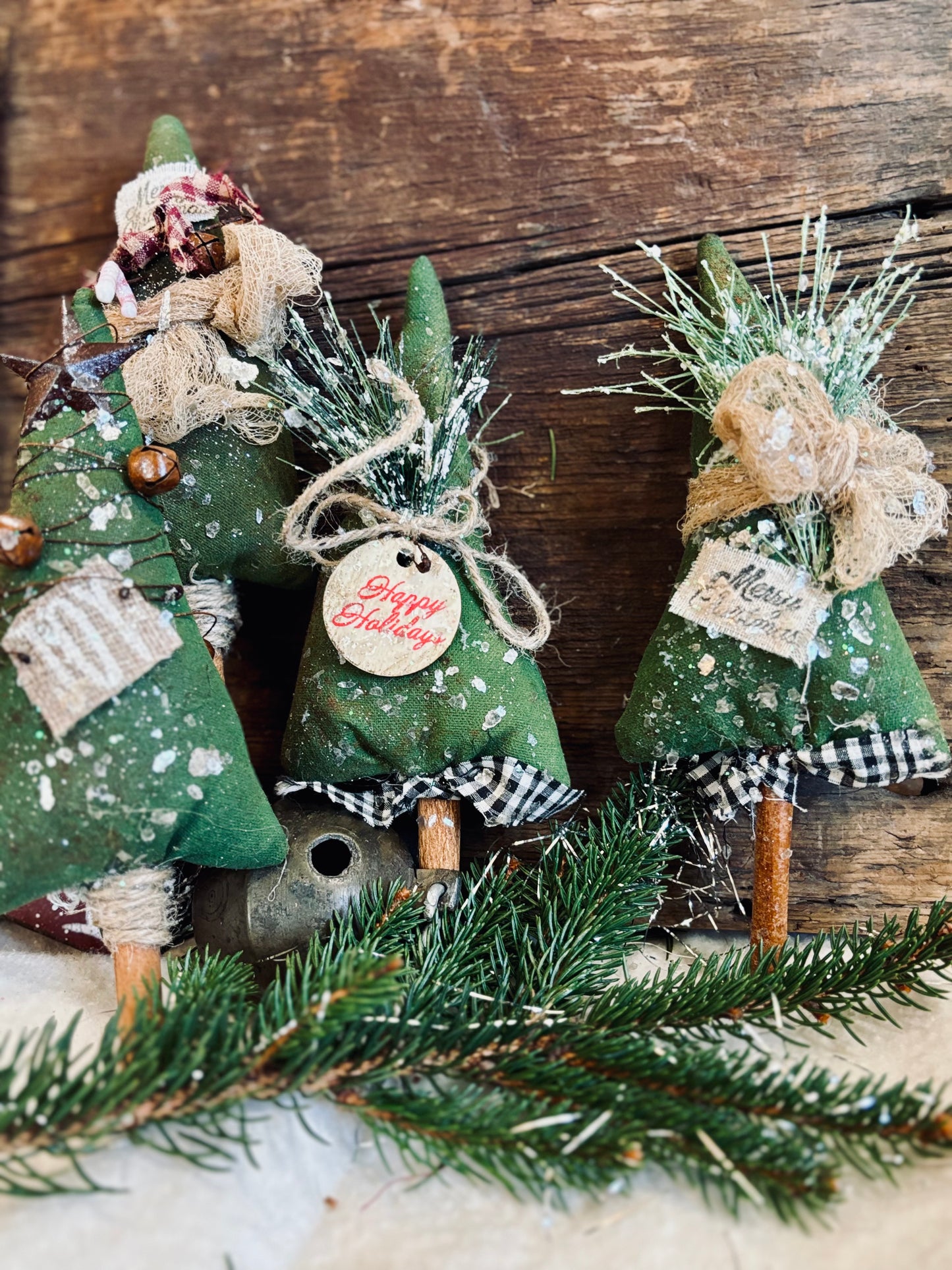 Handmade Christmas Tree Pokes, Primitive Bowl Fillers, Christmas Tree Ornies, Rustic Primitive Christmas Decor, Holiday Decor, Christmas