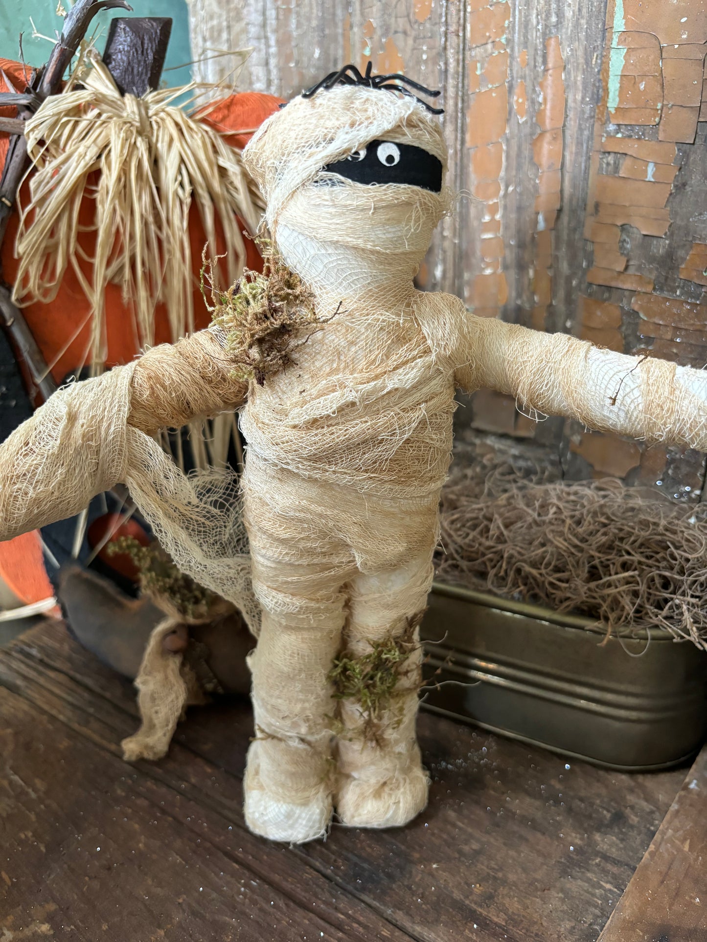 Primitive Halloween Mummy Doll, Mummy Doll, zombie, , Halloween Mummy, Primitive Halloween, halloween doll, Halloween Decor, Spooky, Mummy