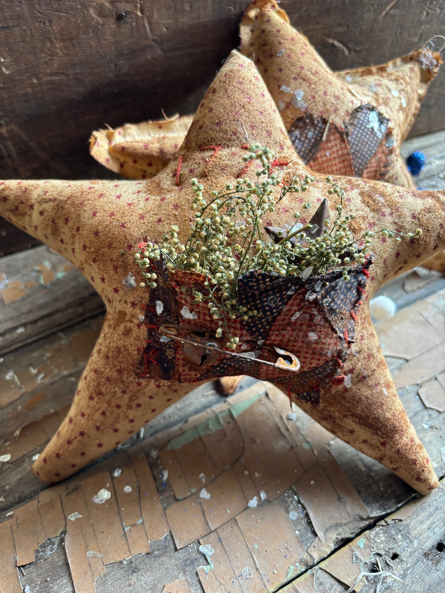 Primitive Patriotic Americana Flag Stars, Handpainted Stars, Fourth of July Decor, Memorial Day, Patriotic, American