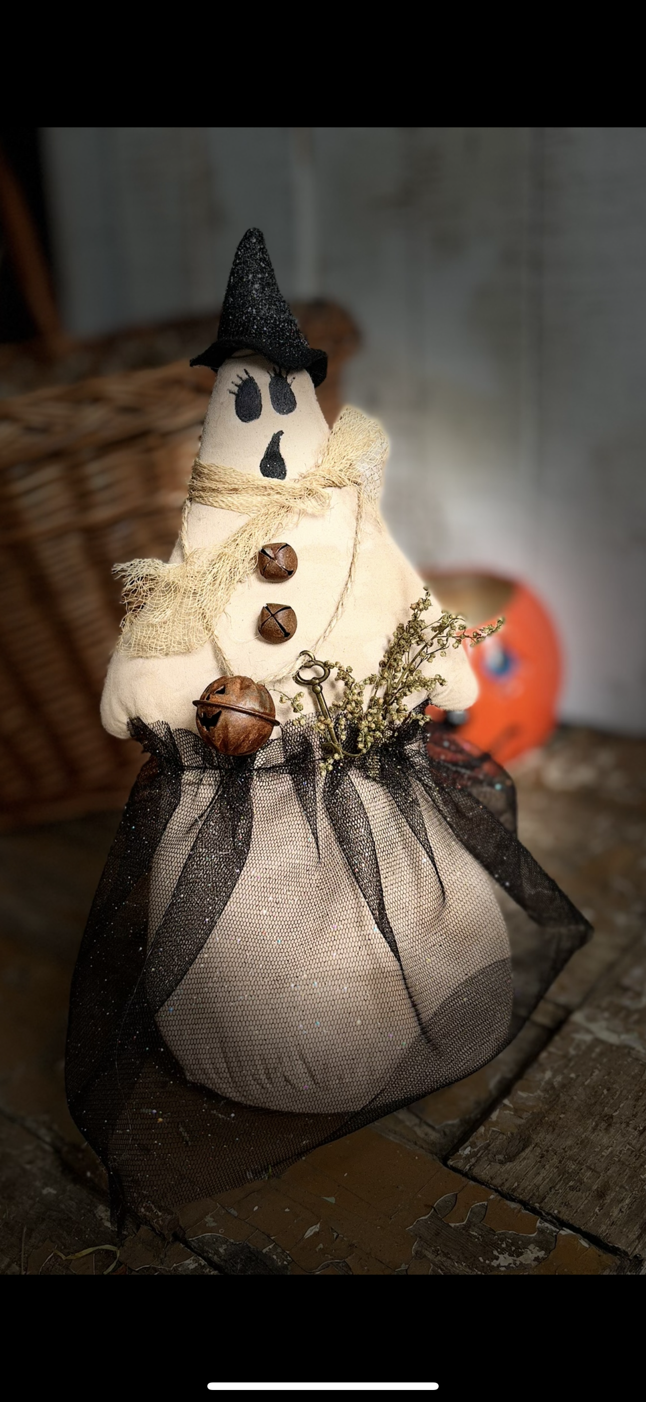 Primitive Ghost Doll, Handmade Halloween Decor, Spooky Ghost, Primitive Ghost Girl, Ghost Girl, Handmade Halloween, Halloween Fall Decor