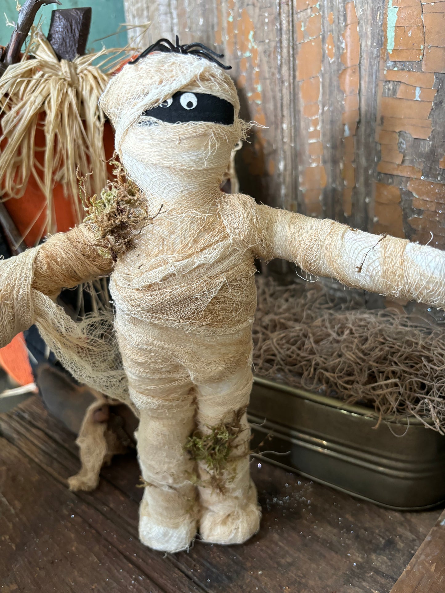 Primitive Halloween Mummy Doll, Mummy Doll, zombie, , Halloween Mummy, Primitive Halloween, halloween doll, Halloween Decor, Spooky, Mummy