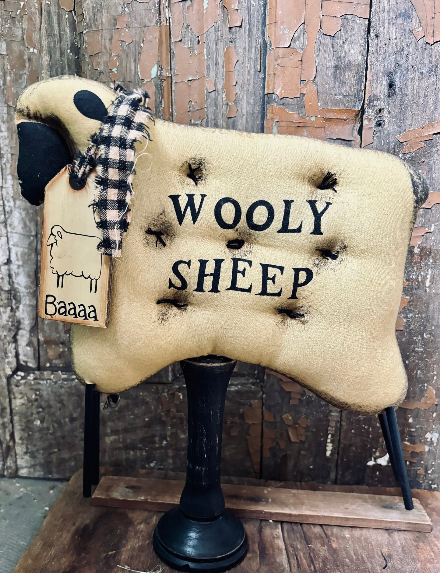 Primitive Handmade Wooly Sheep, Farmhouse Sheep, Primitive Sheep Decoration, Farmhouse Home Decor