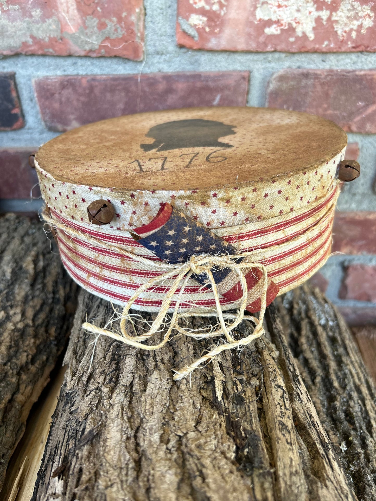 Primitive Patriotic Shaker Box, Americana Shaker Box, George Washington, Fourth of July Decor, Independence Day Decor