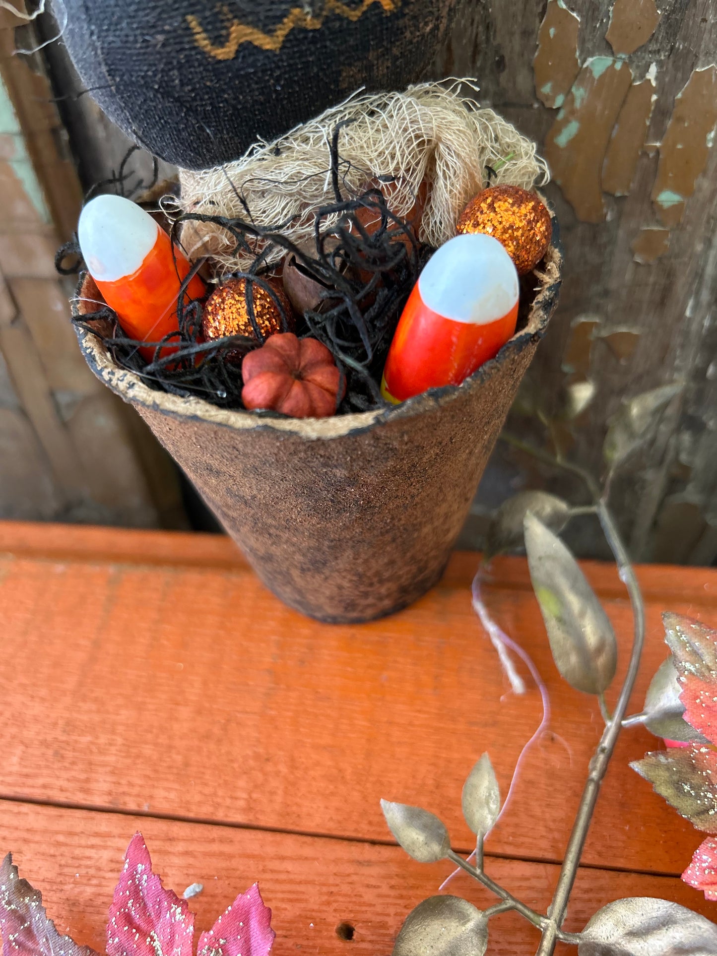 Primitive Pumpkin Patch black Scarecrow Doll, Primitive Pumpkin Decor, Grubby Bucket Pumpkin Man, Fall and Autumn Decor, Folk Art