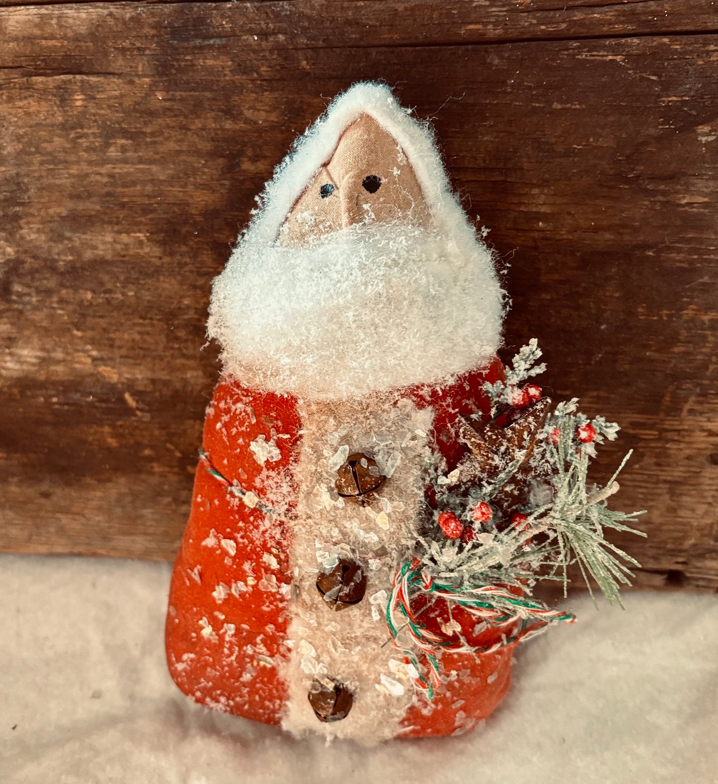 Primitive Santa Claus, Olde Saint Nick, Primitive Christmas Ornie, Handmade Primitive Folk Art, Christmas Folk Art Doll, Red Santa