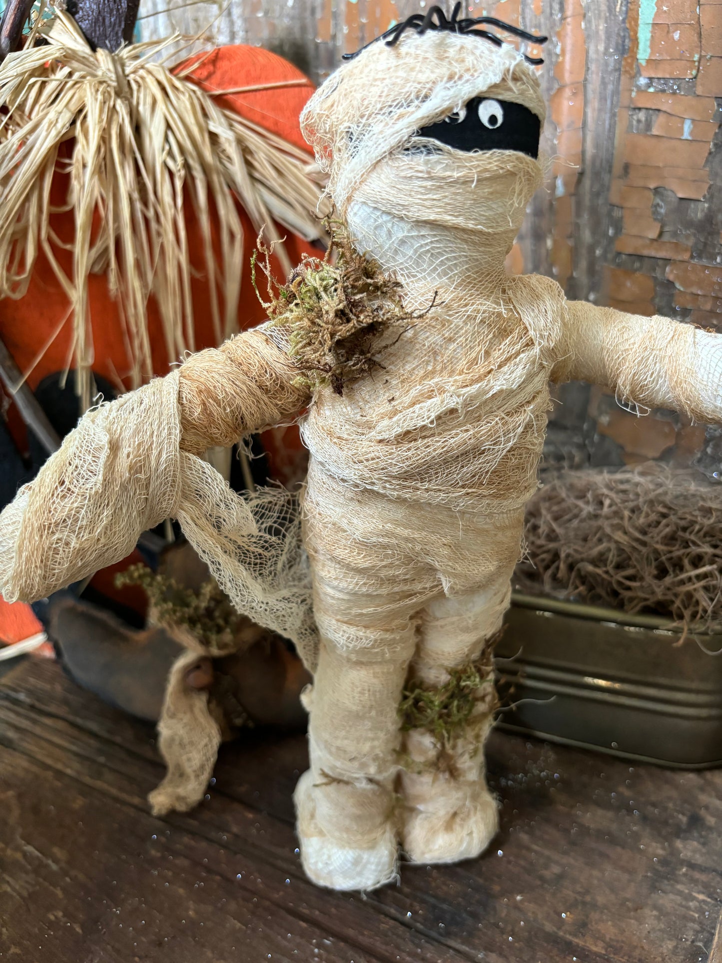 Primitive Halloween Mummy Doll, Mummy Doll, zombie, , Halloween Mummy, Primitive Halloween, halloween doll, Halloween Decor, Spooky, Mummy