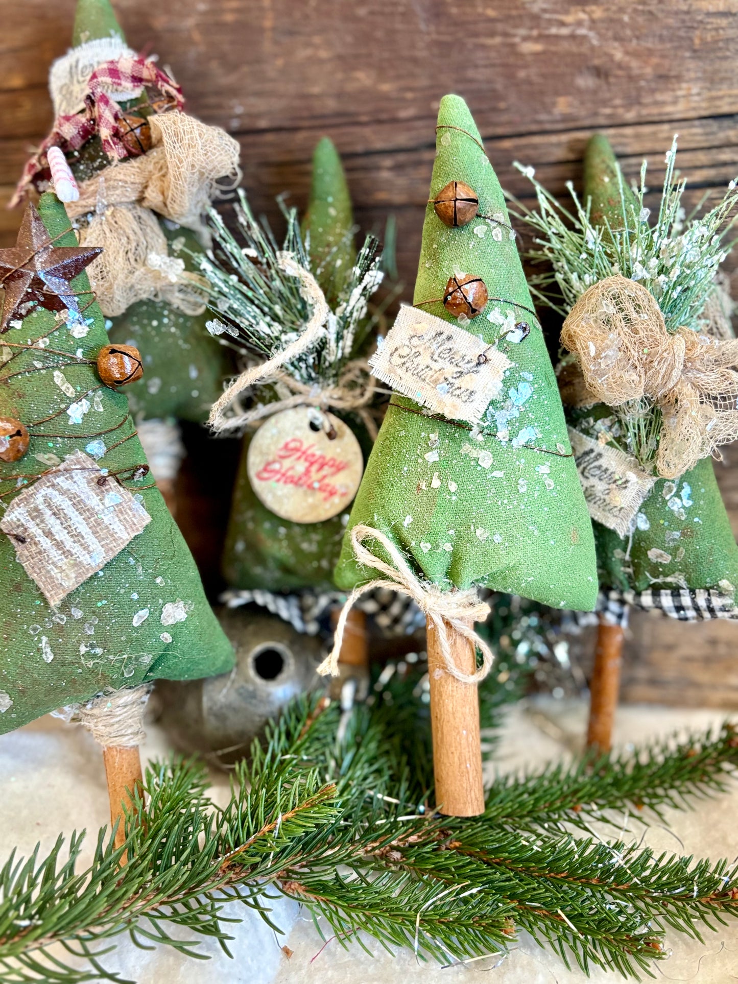 Handmade Christmas Tree Pokes, Primitive Bowl Fillers, Christmas Tree Ornies, Rustic Primitive Christmas Decor, Holiday Decor, Christmas