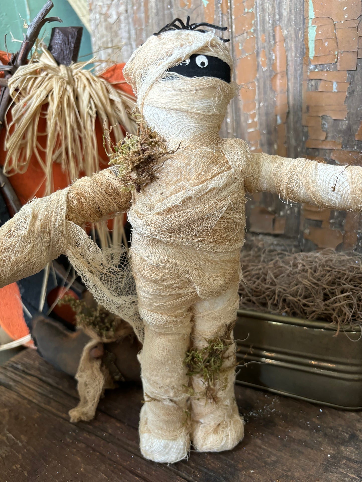 Primitive Halloween Mummy Doll, Mummy Doll, zombie, , Halloween Mummy, Primitive Halloween, halloween doll, Halloween Decor, Spooky, Mummy