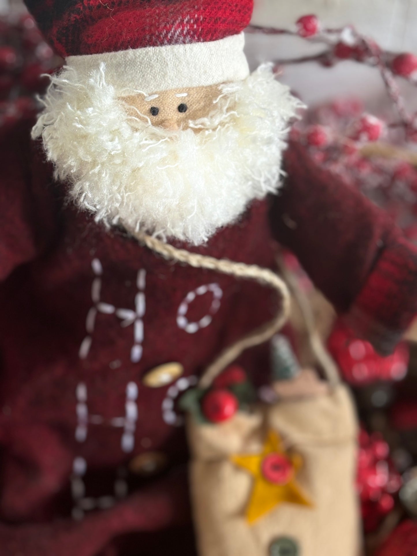 Primitive Santa Claus, Olde Saint Nick, Primitive Christmas, Handmade Primitive Folk Art, Christmas Folk Art Doll, Santa Doll