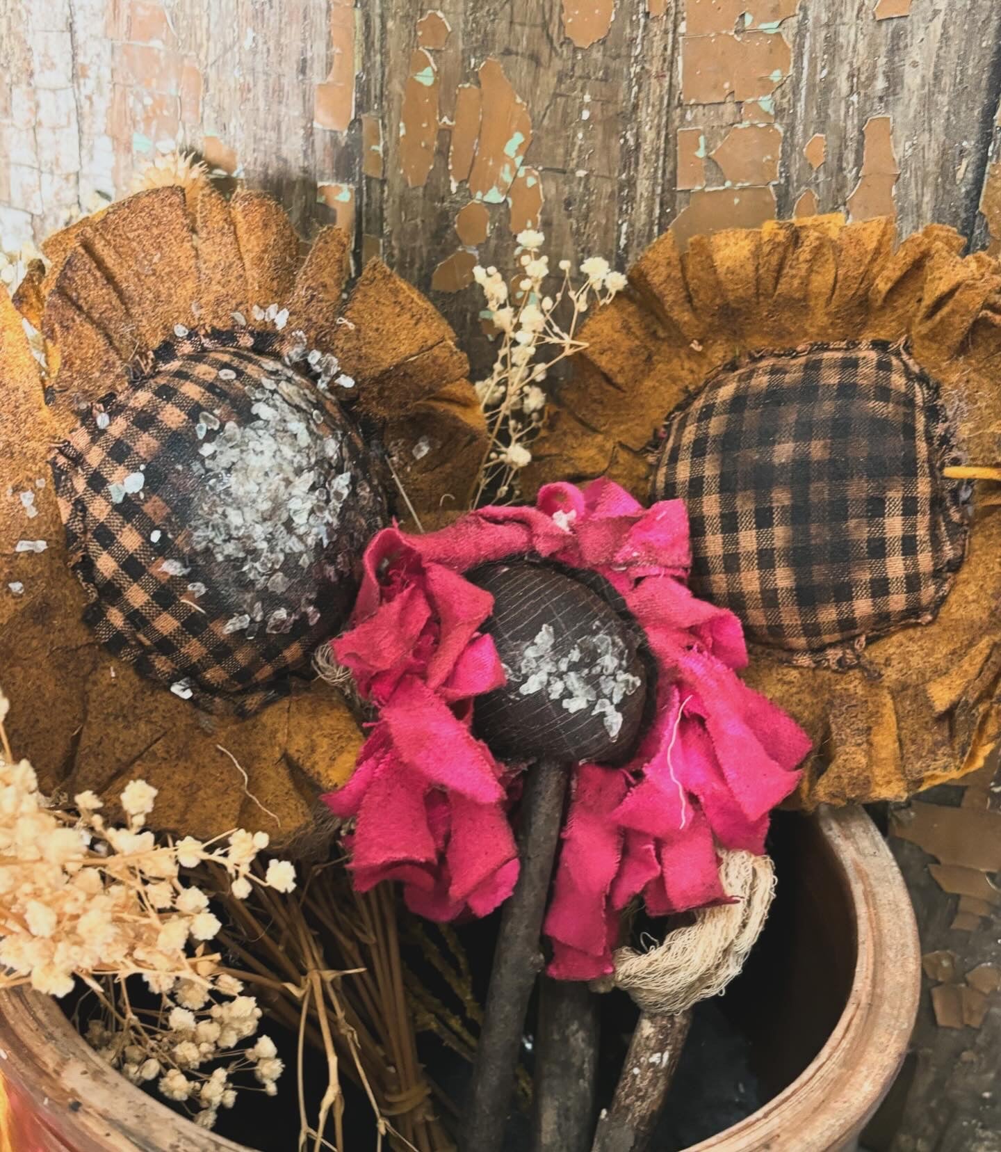 Handmade Primitive Flowers Primitive Flowers Primitive Spring Primitive Summer Primitive Decor Flowers Mothers Day Farmhouse