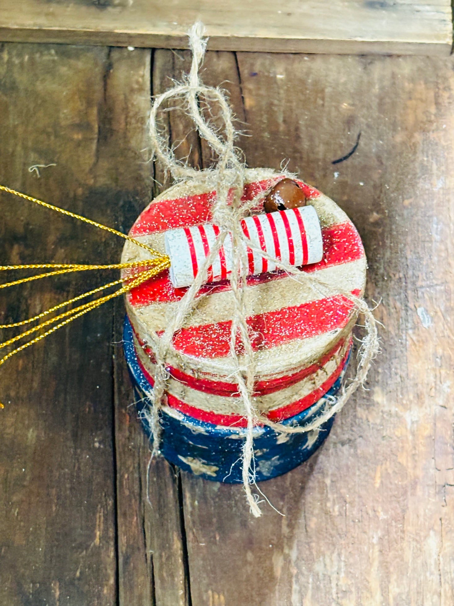 Primitive Handmade Americana Patriotic Stacking Boxes, Patriotic Paper Mache Shaker Boxes, Patriotic Stacking Box, Fourth of July Decor