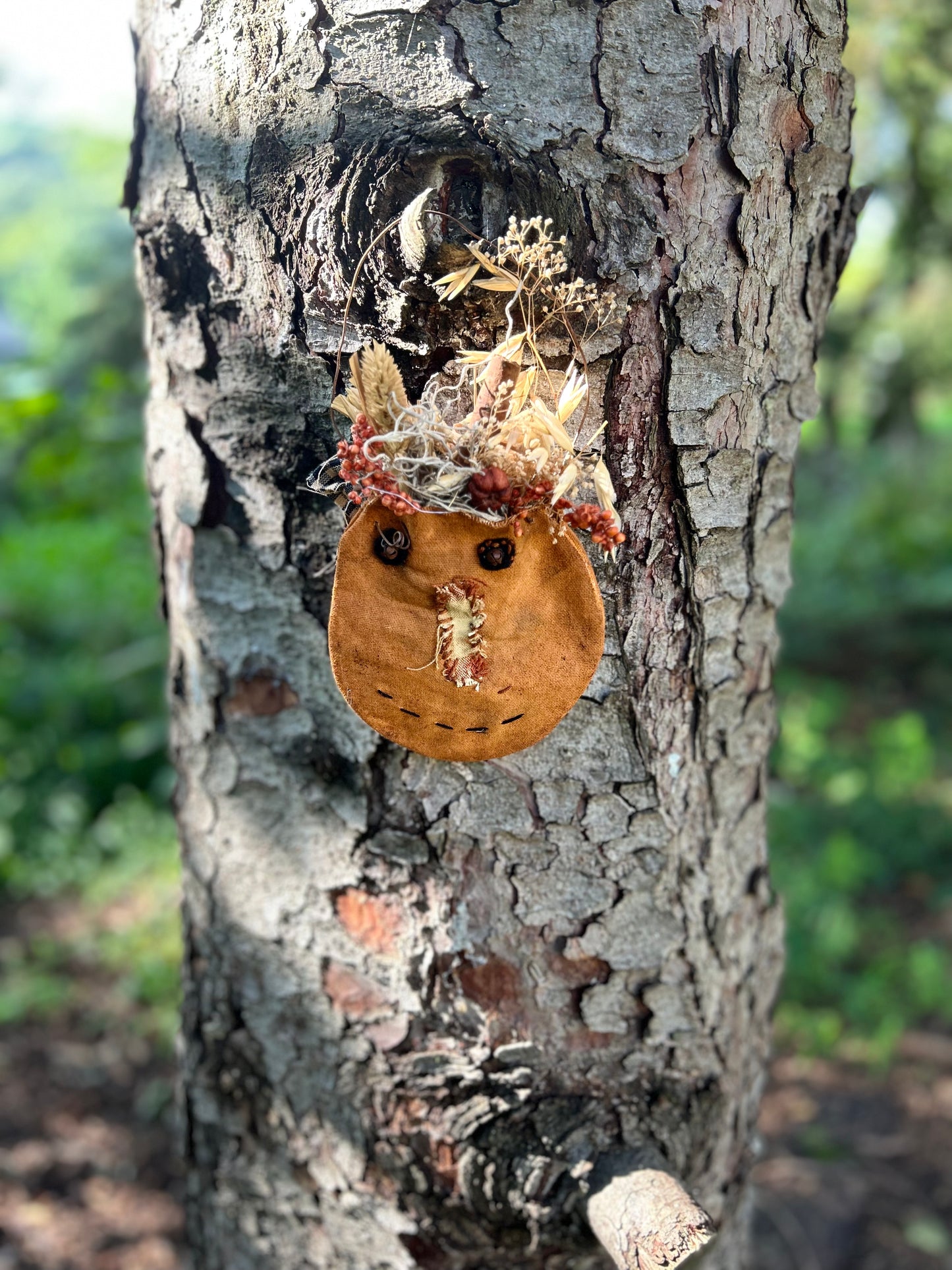 Primitive Pumpkin Ditty Bag ~Autumn Halloween  Wall Hanging, Peg Rail Hanger ~ Fall Autumn Floral Hanging, Jack O Lantern Hanging Wall Decor