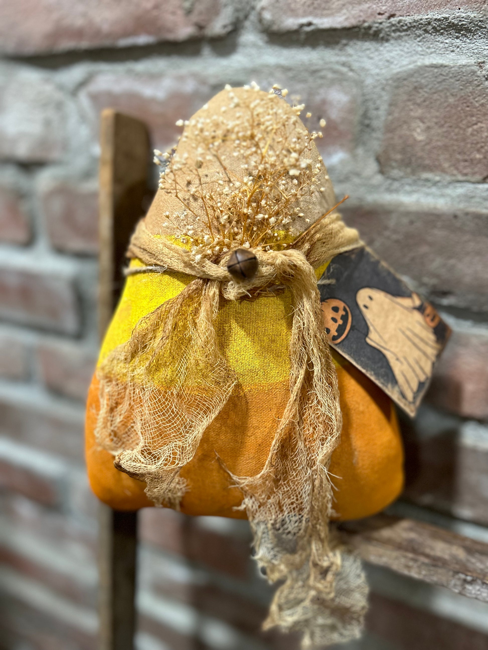 Primitive Chunky Wooden Stars with Cheese Cloth and Sweet An