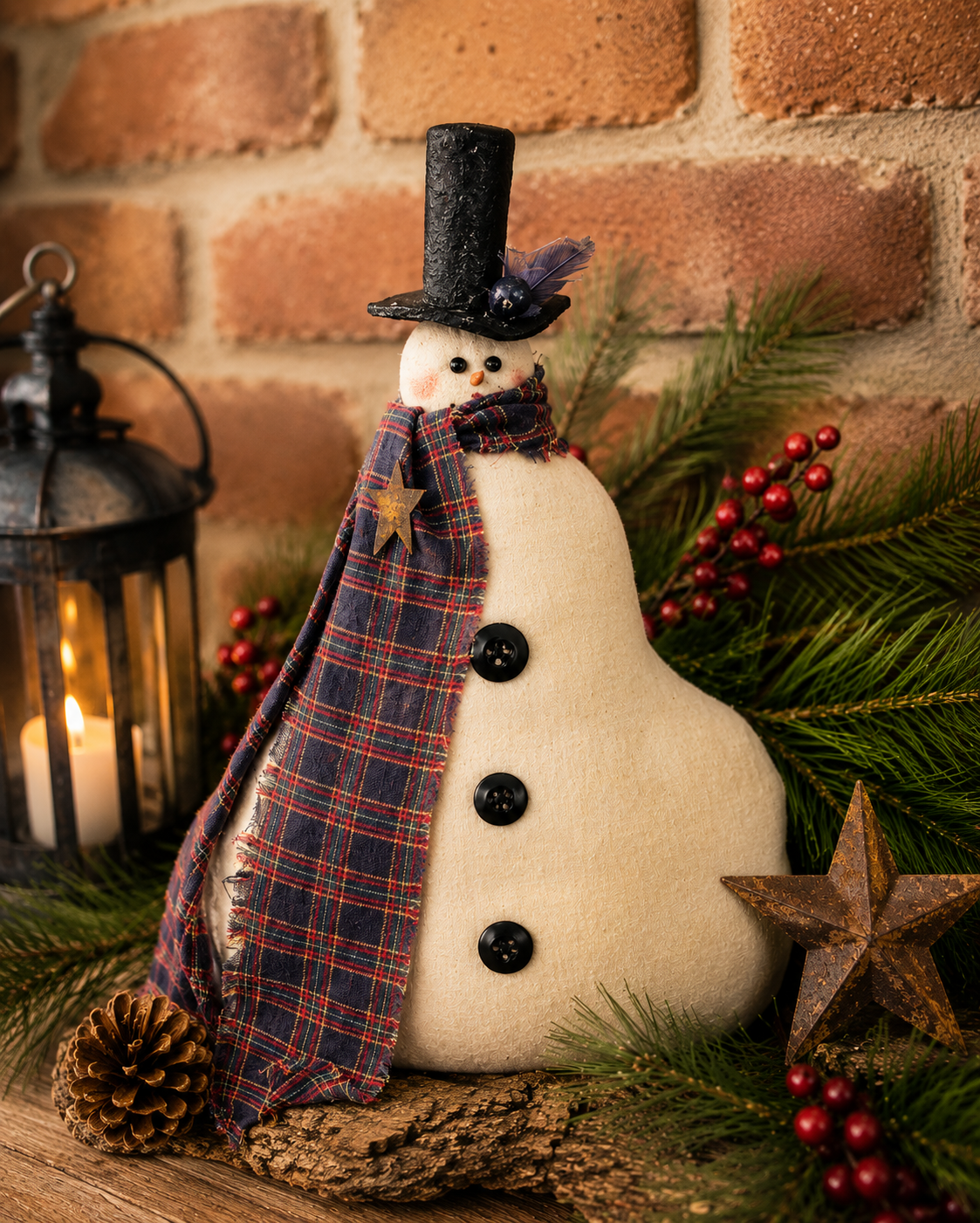 Primitive Snowman Christmas Decor, Handmade Folk Art Snowman, Rustic Farmhouse Christmas, Country Primitive Winter Decor, Holiday Sitter