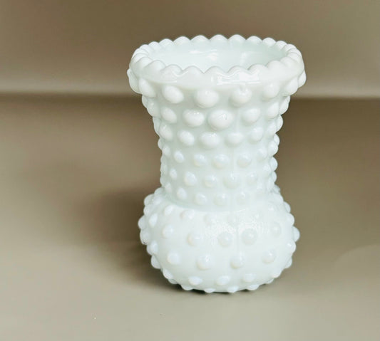 Fenton Toothpick Holder, White Milk Glass Hobnail, Vintage 1970s, Pattern 3895MI