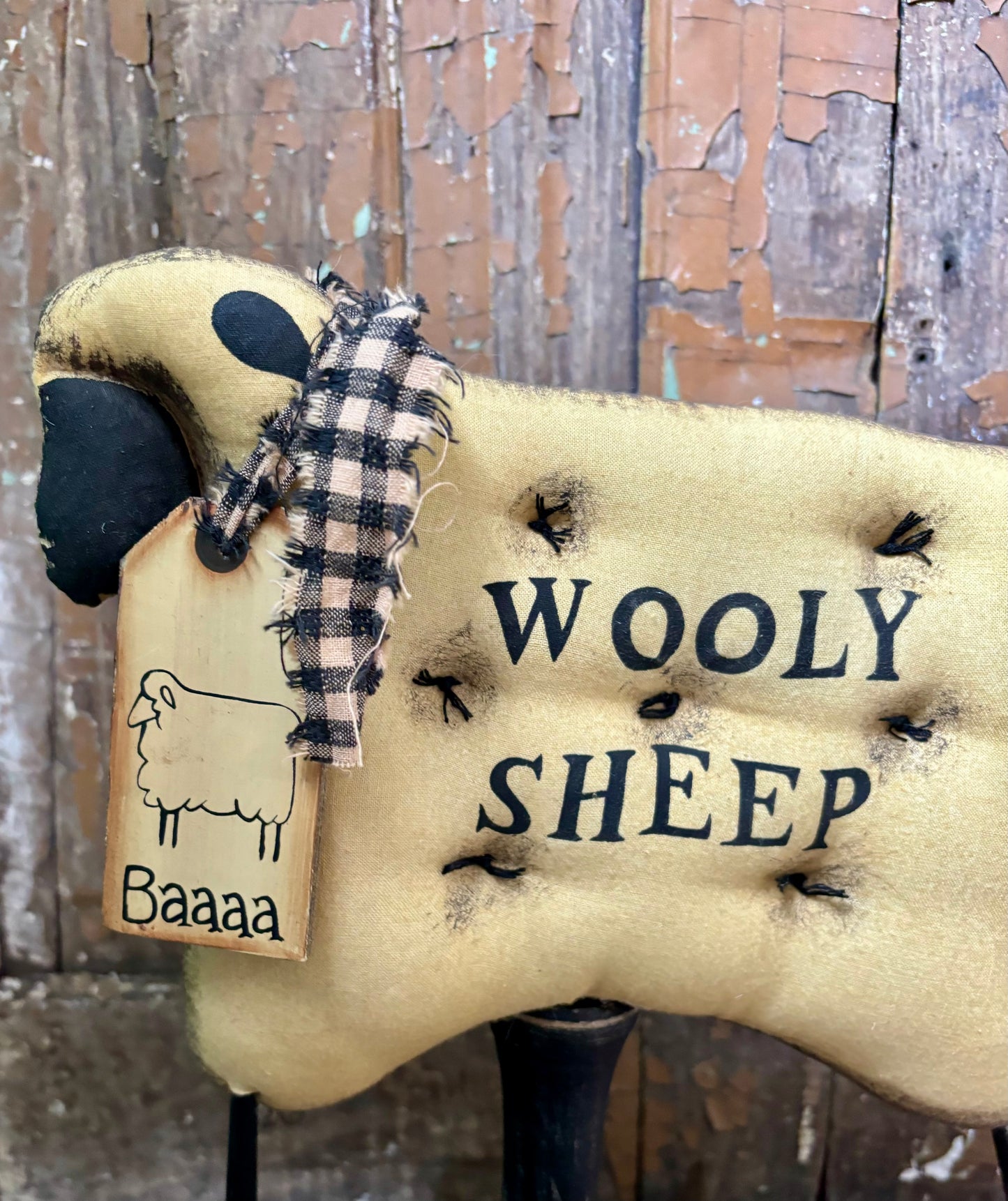 Primitive Handmade Wooly Sheep, Farmhouse Sheep, Primitive Sheep Decoration, Farmhouse Home Decor