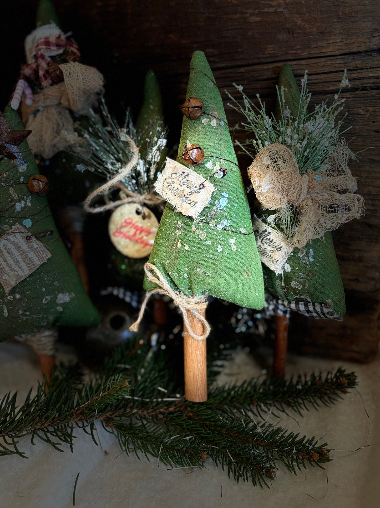 Handmade Christmas Tree Pokes, Primitive Bowl Fillers, Christmas Tree Ornies, Rustic Primitive Christmas Decor, Holiday Decor, Christmas