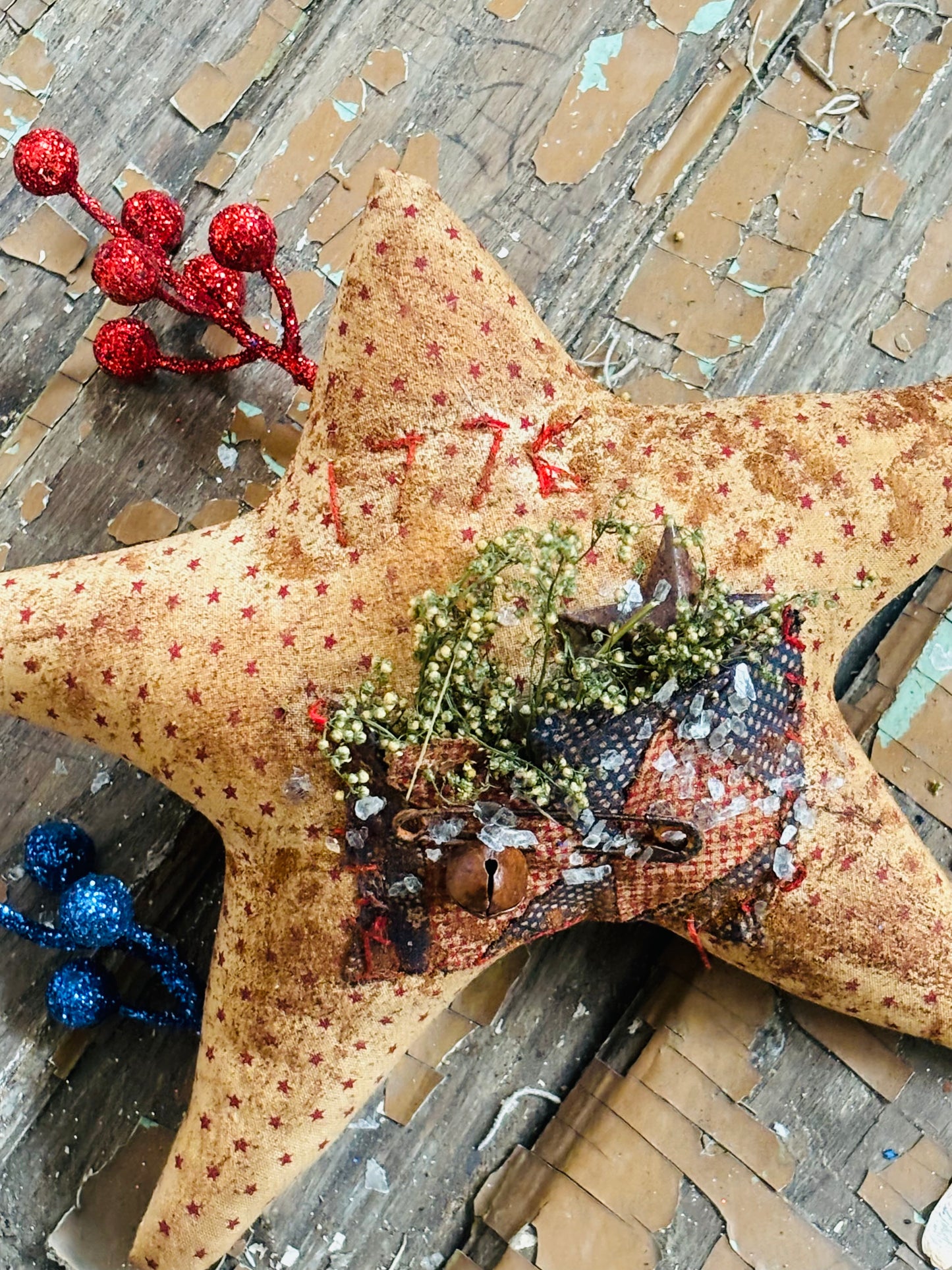 Primitive Patriotic Americana Flag Stars, Handpainted Stars, Fourth of July Decor, Memorial Day, Patriotic, American