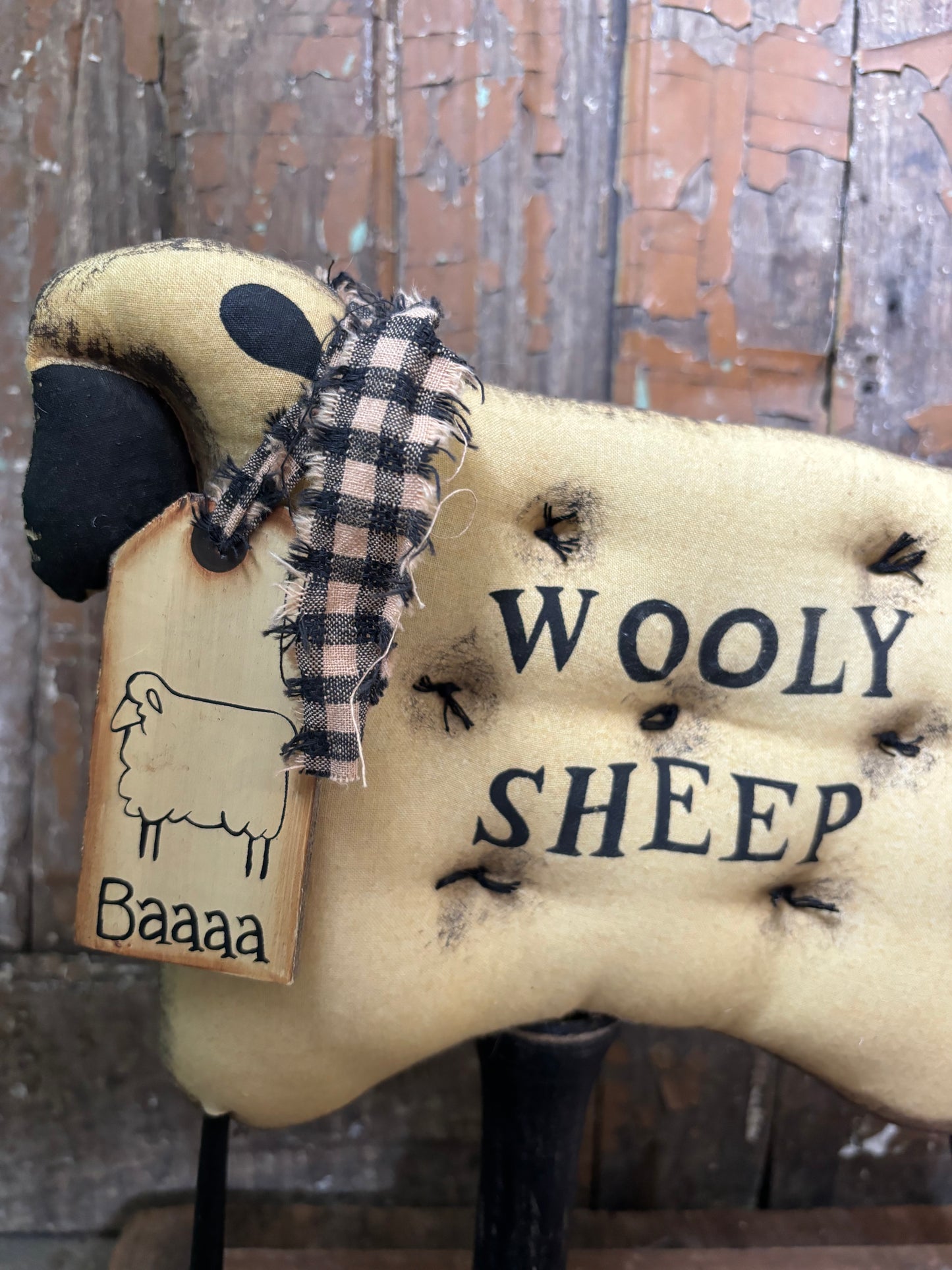 Primitive Handmade Wooly Sheep, Farmhouse Sheep, Primitive Sheep Decoration, Farmhouse Home Decor