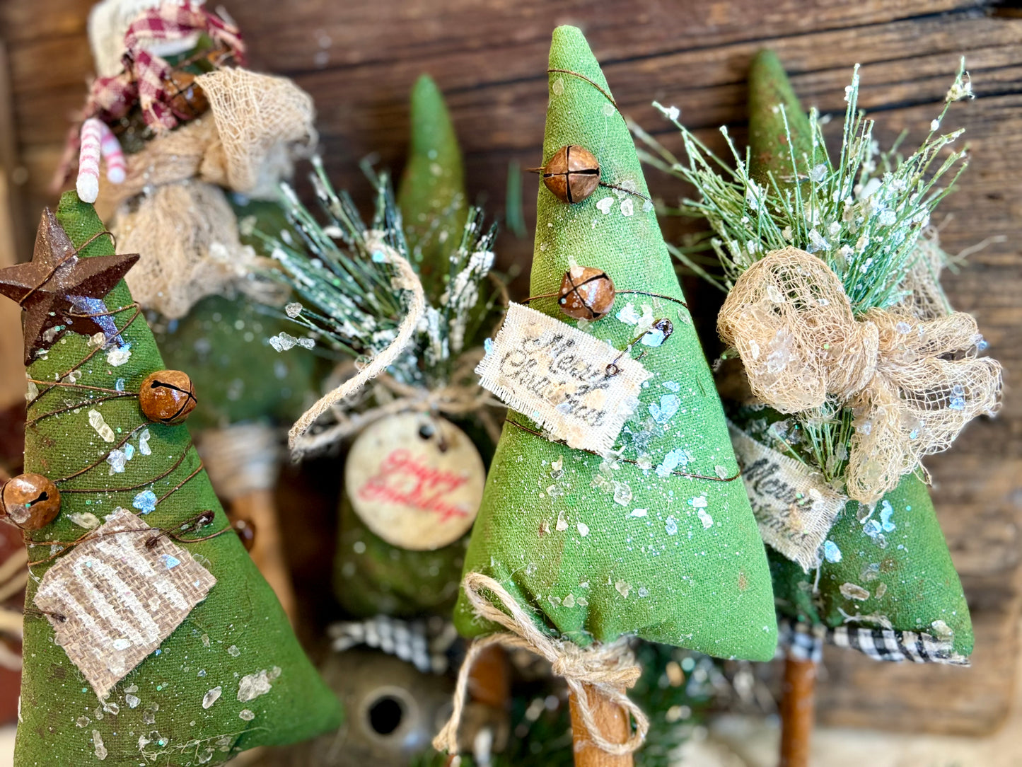 Handmade Christmas Tree Pokes, Primitive Bowl Fillers, Christmas Tree Ornies, Rustic Primitive Christmas Decor, Holiday Decor, Christmas