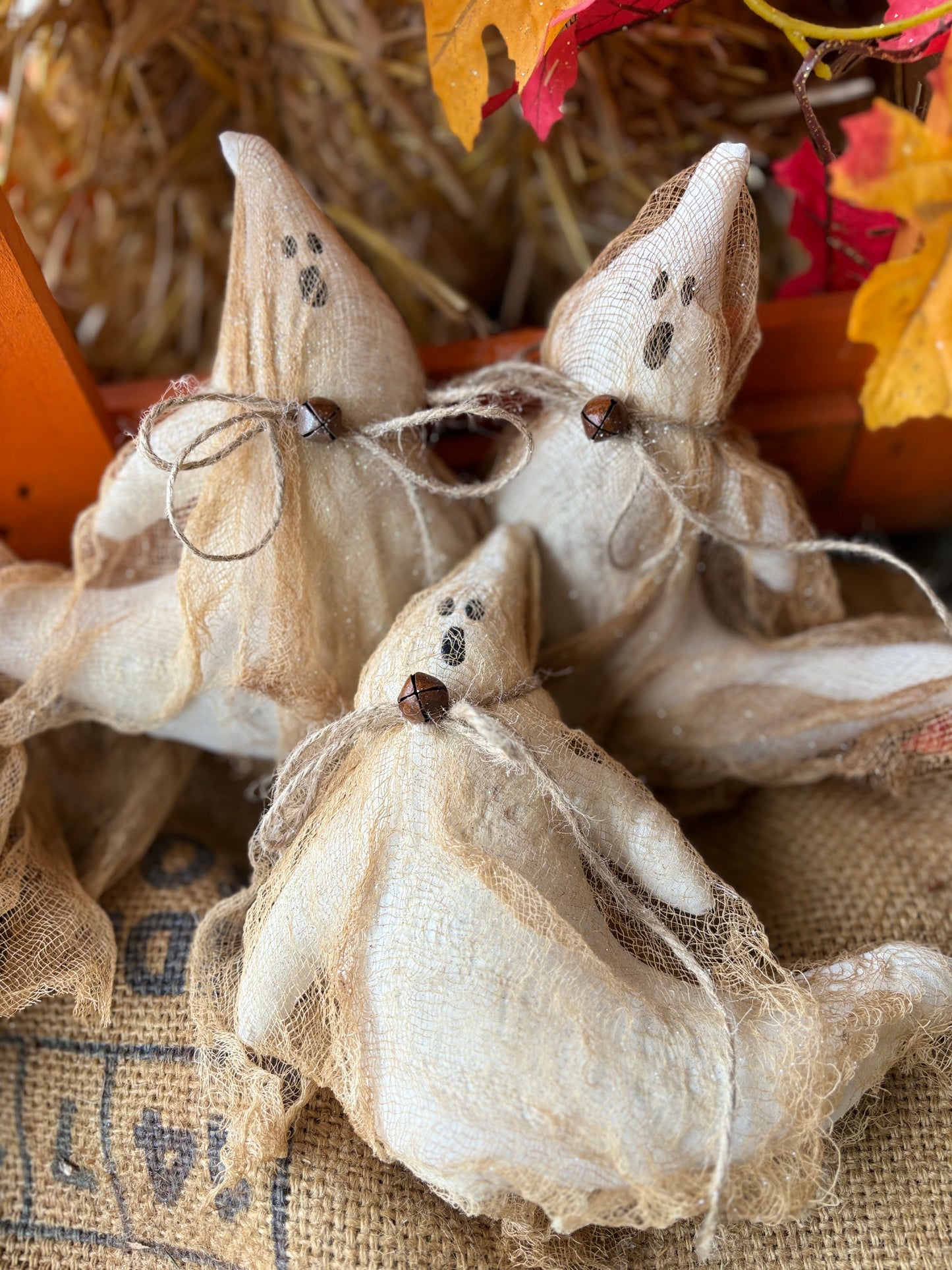 Primitive Sparkling Ghost Bowl Filler, Prim Ghost, Ghost Ornament, Primitive Halloween Decor, Halloween...