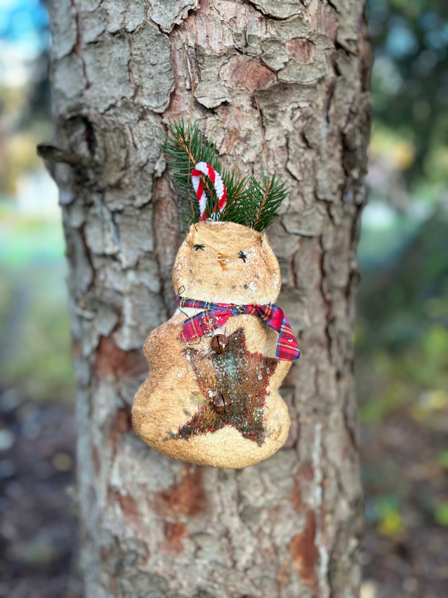 Primitive Winter Snowman Pocket Ornament, Primtive Handmade Snowman, Winter Snowmen, Hanging Snowman Decor, Spruce and Pine Snowman