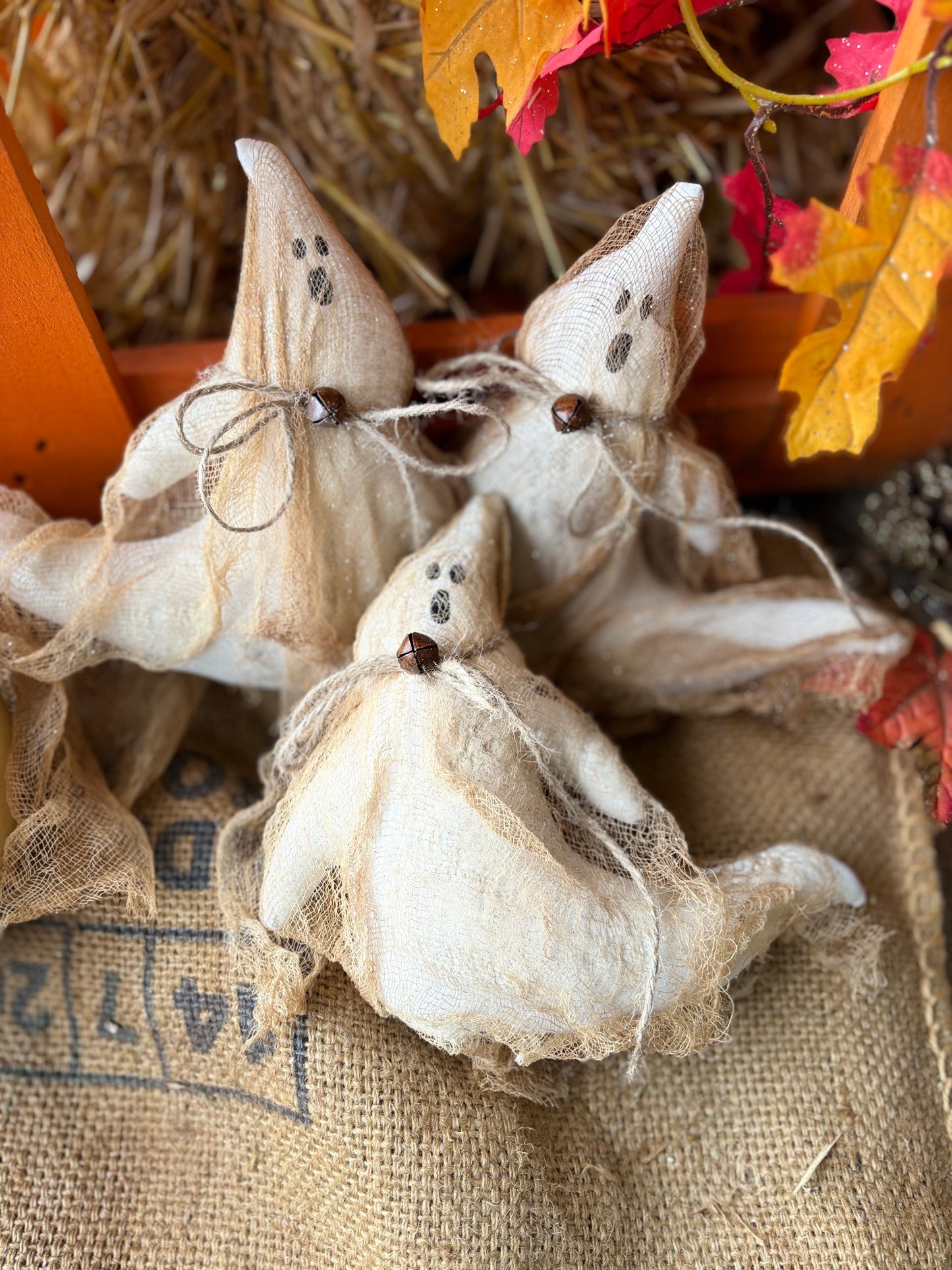 Primitive Sparkling Ghost Bowl Filler, Prim Ghost, Ghost Ornament, Primitive Halloween Decor, Halloween...