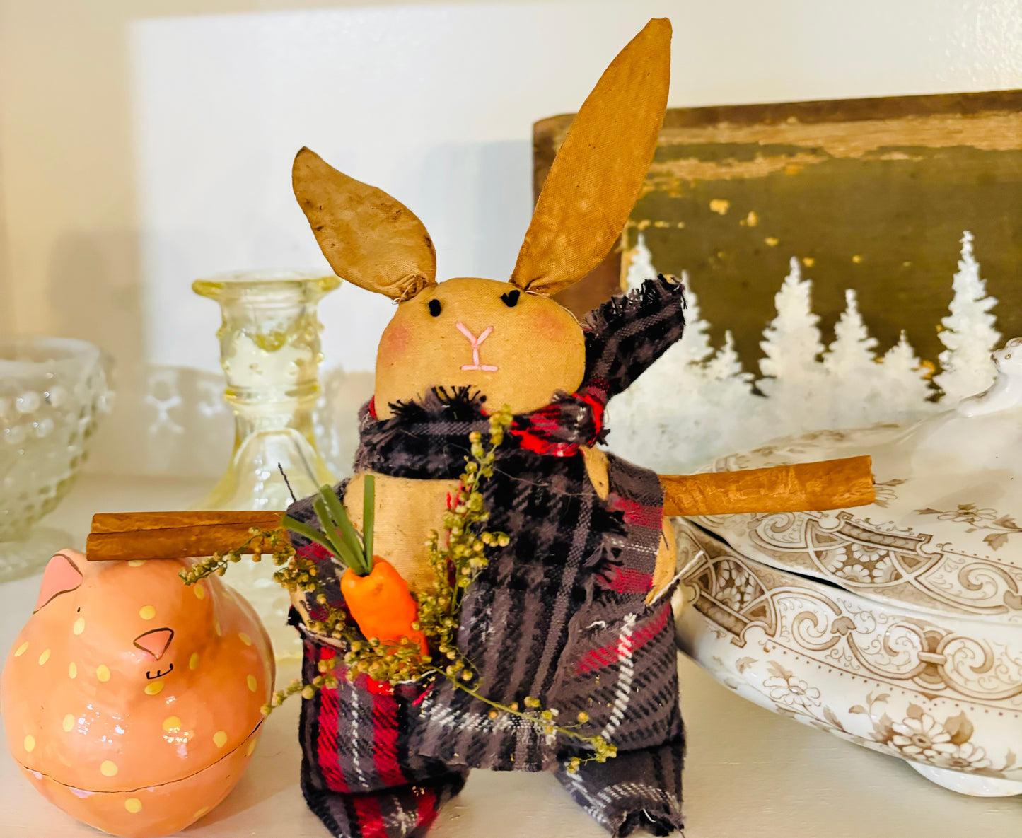 Primitive Bunny~Grungy Easter Bunny~Handmade Bunny~Primitive Spring~Primitive Easter~Primitive Farmhouse~Primitive Rabbit~Handmade Easter Decor