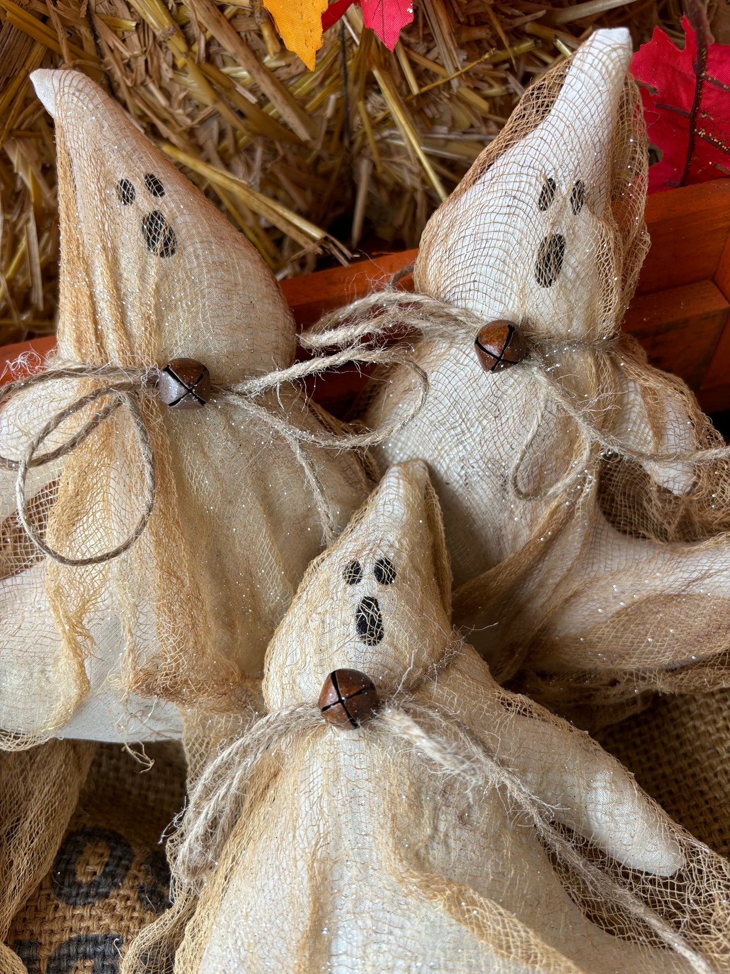 Primitive Sparkling Ghost Bowl Filler, Prim Ghost, Ghost Ornament, Primitive Halloween Decor, Halloween...