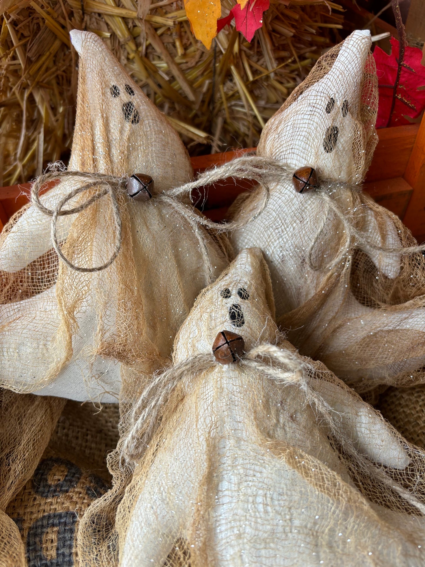 Primitive Sparkling Ghost Bowl Filler, Prim Ghost, Ghost Ornament, Primitive Halloween Decor, Halloween...