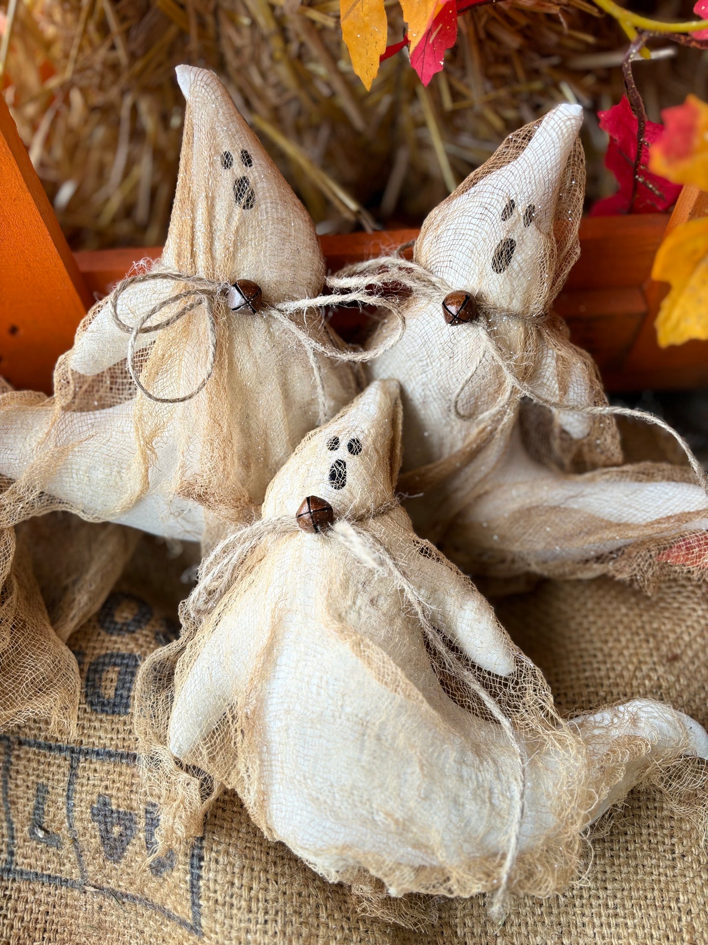 Primitive Sparkling Ghost Bowl Filler, Prim Ghost, Ghost Ornament, Primitive Halloween Decor, Halloween...