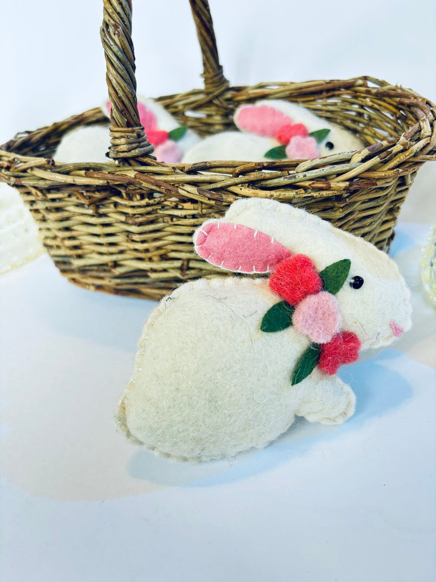 Wool Felt Easter Bunny, Bunny Bowl Fillers, Felt Bunny ,Felt Rabbit, Easter bunny, Hand Felted Sewn Bunnies