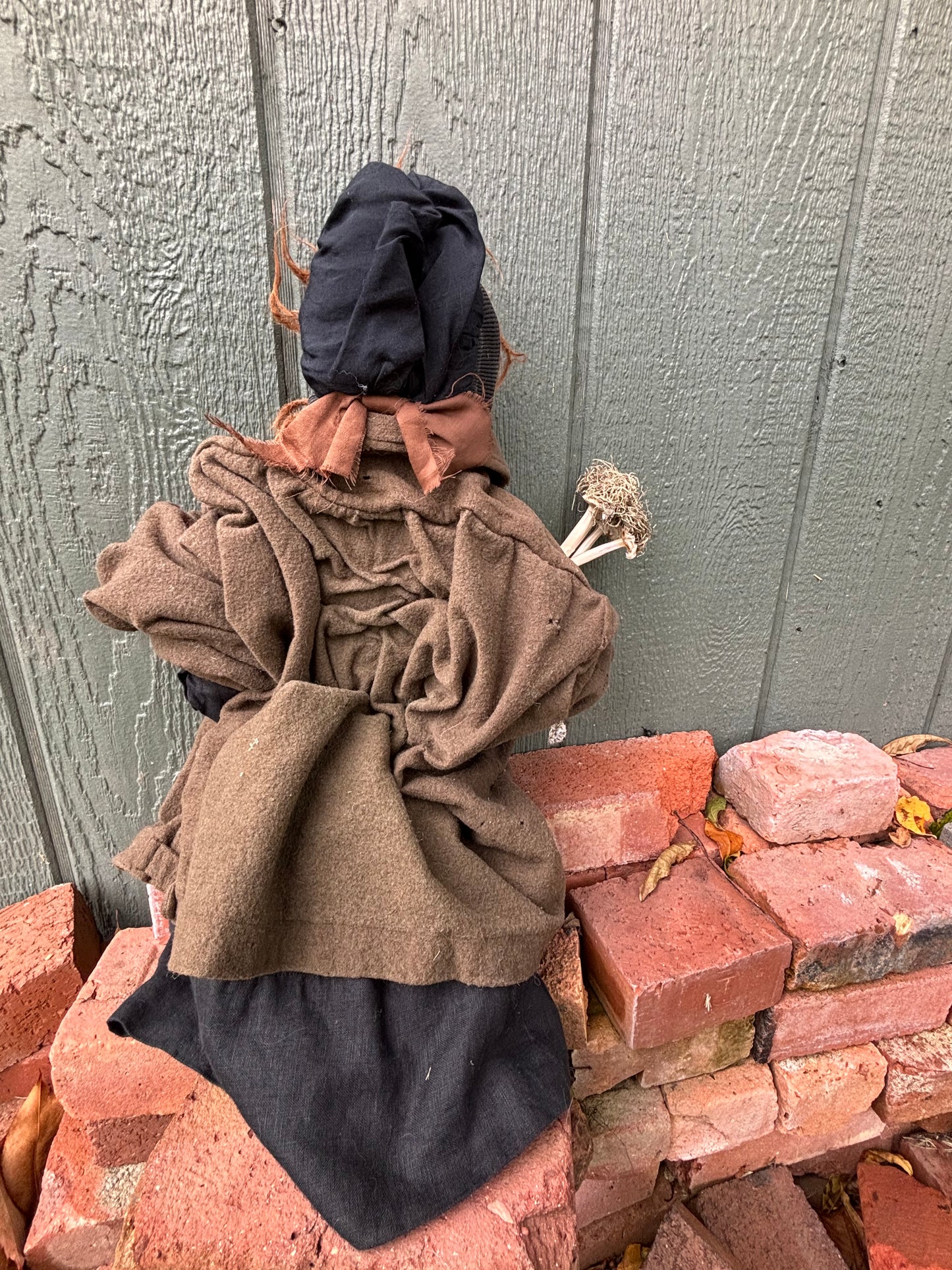 Primitive Halloween Old Witch, Old Hag Doll, Wicked Witch, Primitive Folk Art Doll, Early American Witch Doll