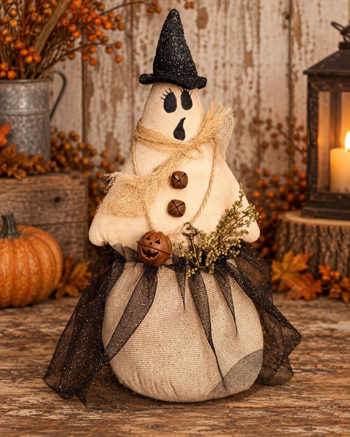 Primitive Ghost Doll, Handmade Halloween Decor, Spooky Ghost, Primitive Ghost Girl, Ghost Girl, Handmade Halloween, Halloween Fall Decor