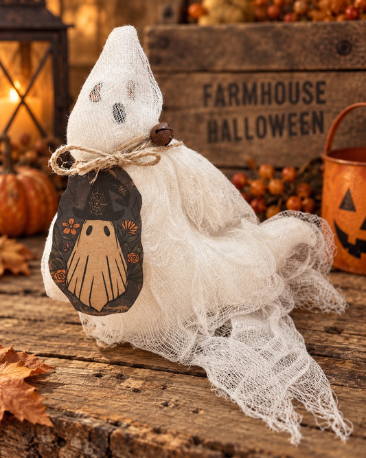 Primitive Ghost Bowl Filler, Handmade Primitive Ghost, Sparkling Ghost, Halloween Decor, Primitive Halloween, Fall Decor