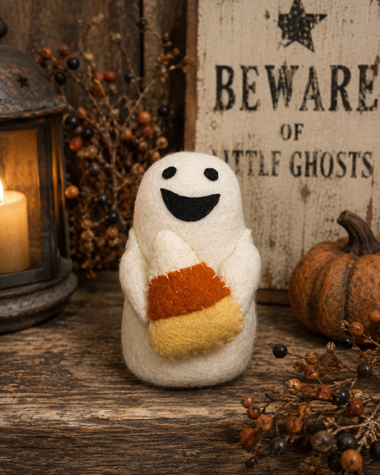 Cute Ghost, Halloween Decor, Cute Ghost, Spooky, Home Decor, Fall Decor, Halloween Candy Corn Ghost, Handmade Primitive Decor
