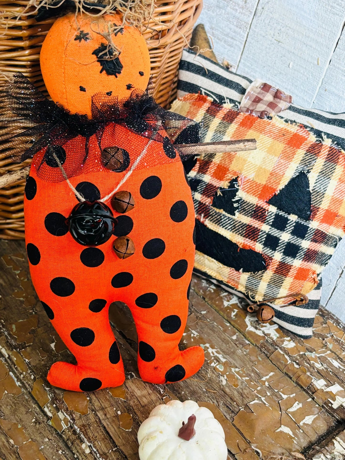 Handmade Primitive Pumpkin Doll, Halloween Witch Doll, Pumpkin Man, Handmade Pumpkins, Fall Decor, Home Decor, Handmade Witch Doll